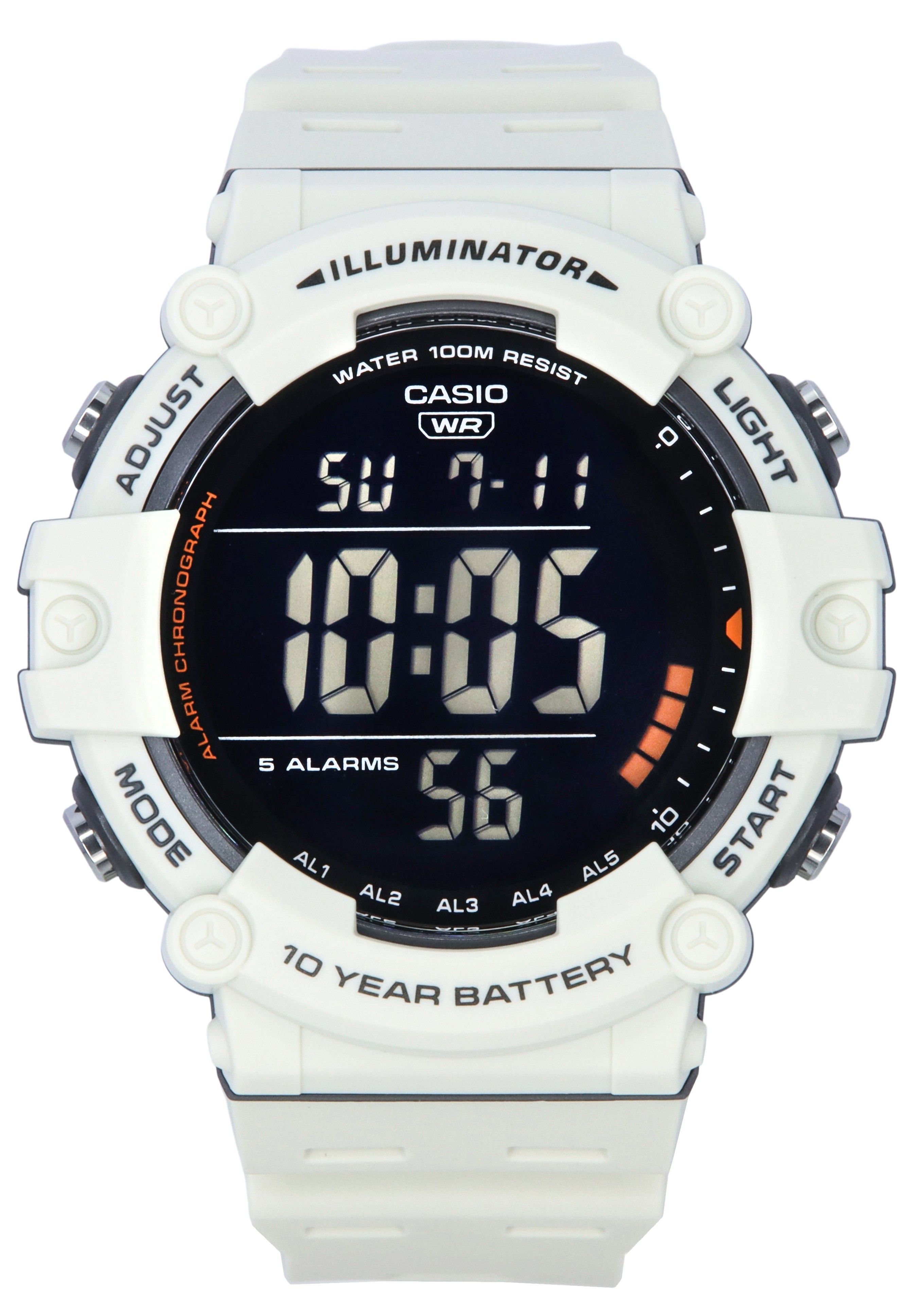 Casio Reloj de cuarzo digital unisex para adultos con correa de plástico  AE-1500WH-8BVEF, gris, pulsera, Gris, Pulsera