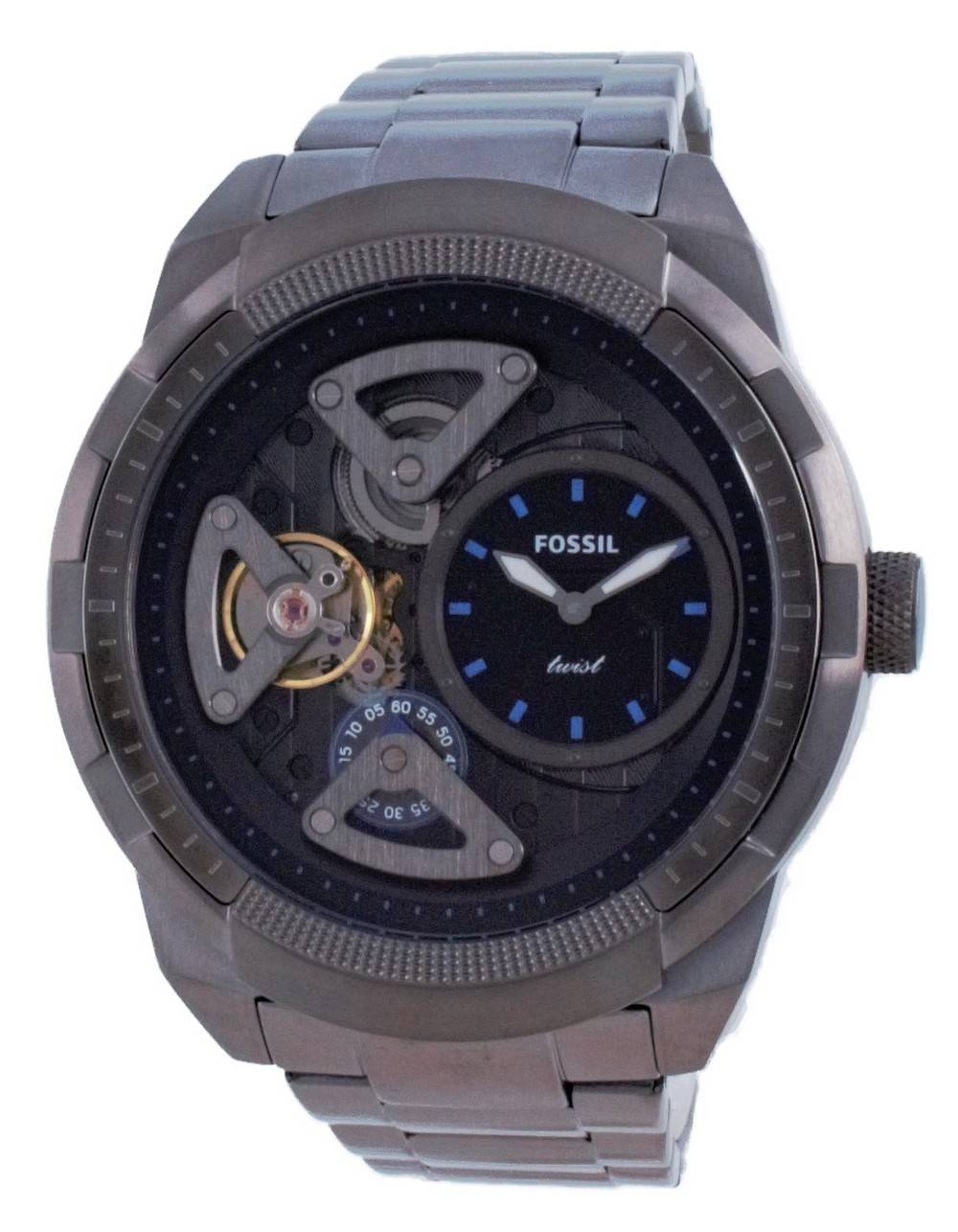 9800円 注目 FOSSIL twist ME1171 自動巻式電池式のハイブリッド腕時計