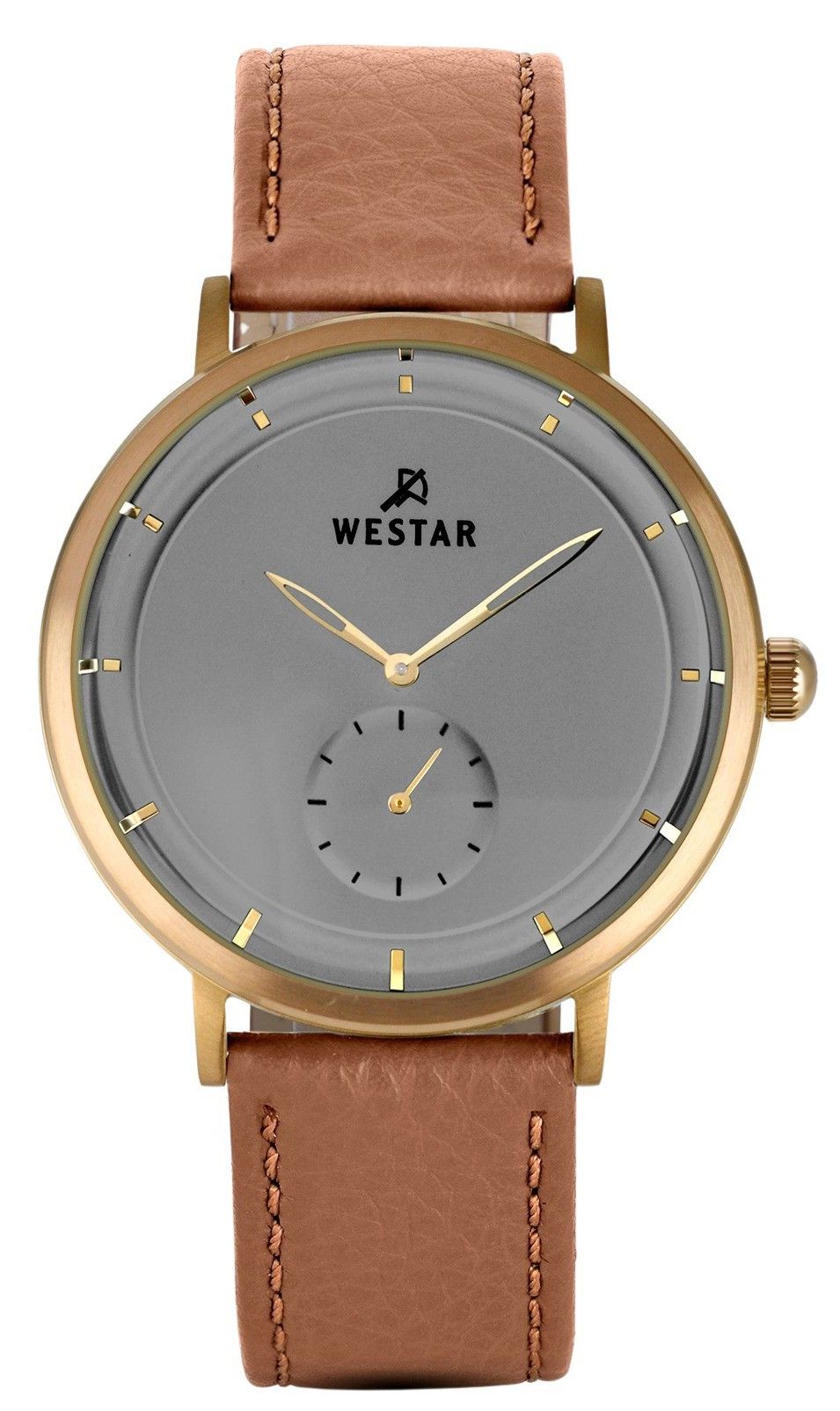 Westar Profile Leather Strap Grey Dial Quartz 50246BZZ186 Men's Watch