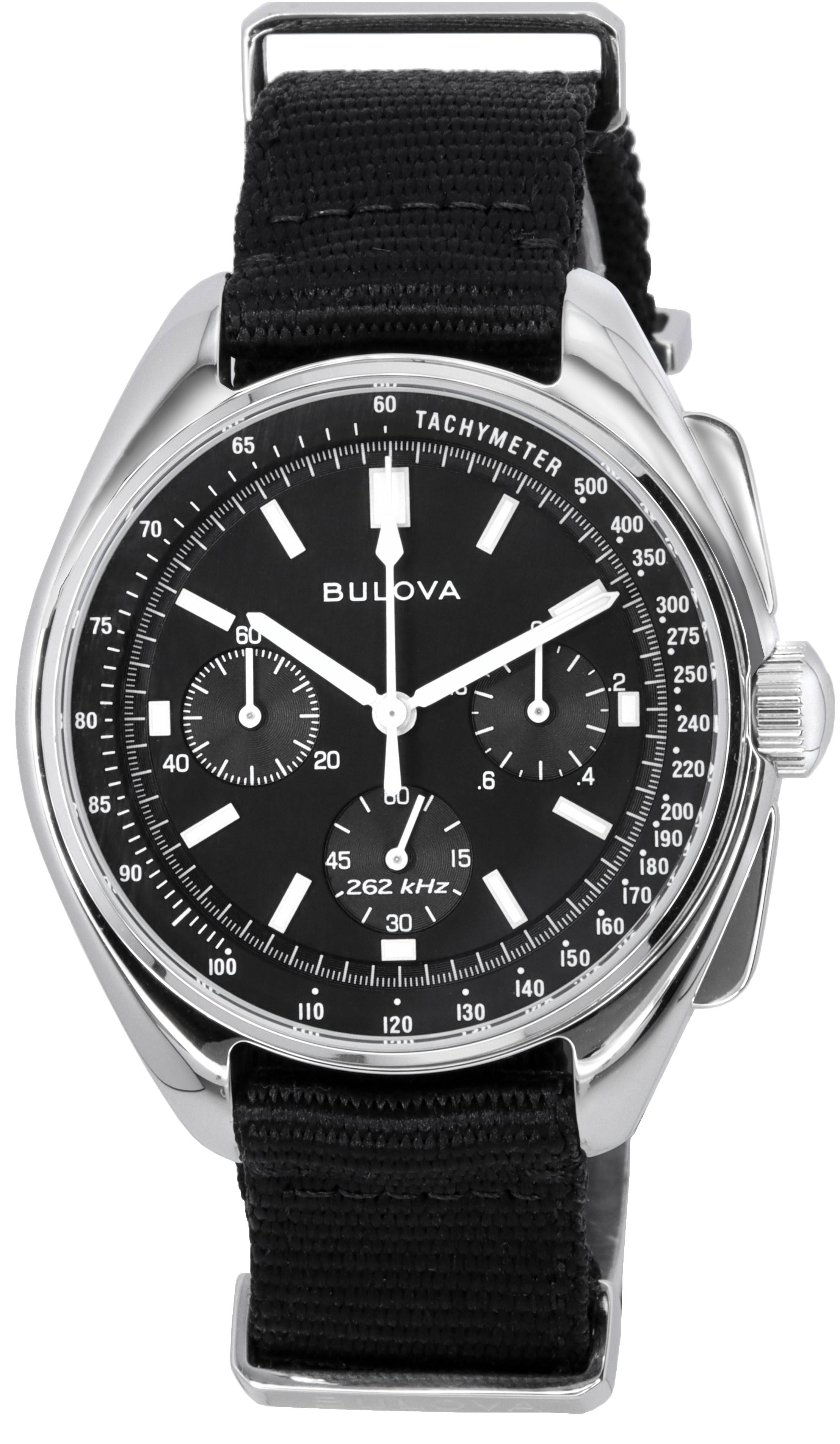 Bulova Lunar Pilot Special Edition Chronograph Black Dial Quartz 96A225 ...