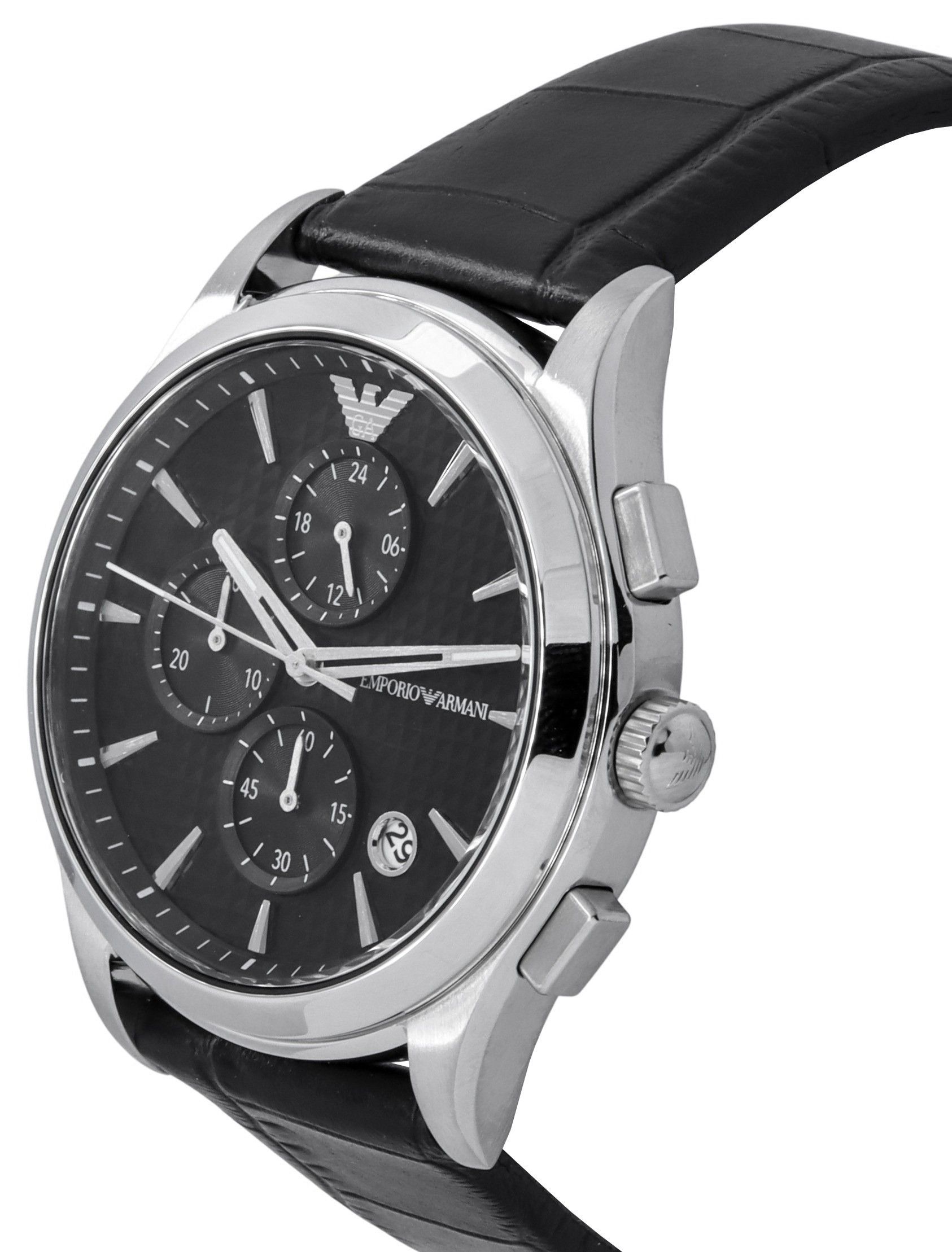Dial | Emporio AR11530 Chronograph Men\'s Black Watch Paolo Armani Quartz eBay
