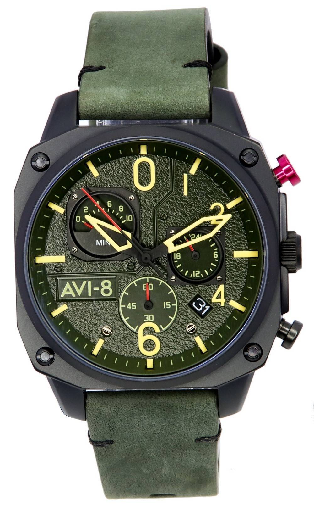 AVI-8 Hawker Hunter Deep Green Retrograde Chronograph Quartz AV-4052-08 Men's Watch