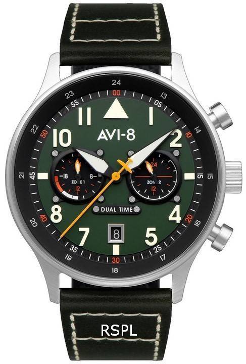 AVI-8 Hawker Hurricane Carey Dual Time Merville Green Dial Quartz AV-4088-02 Men's Watch