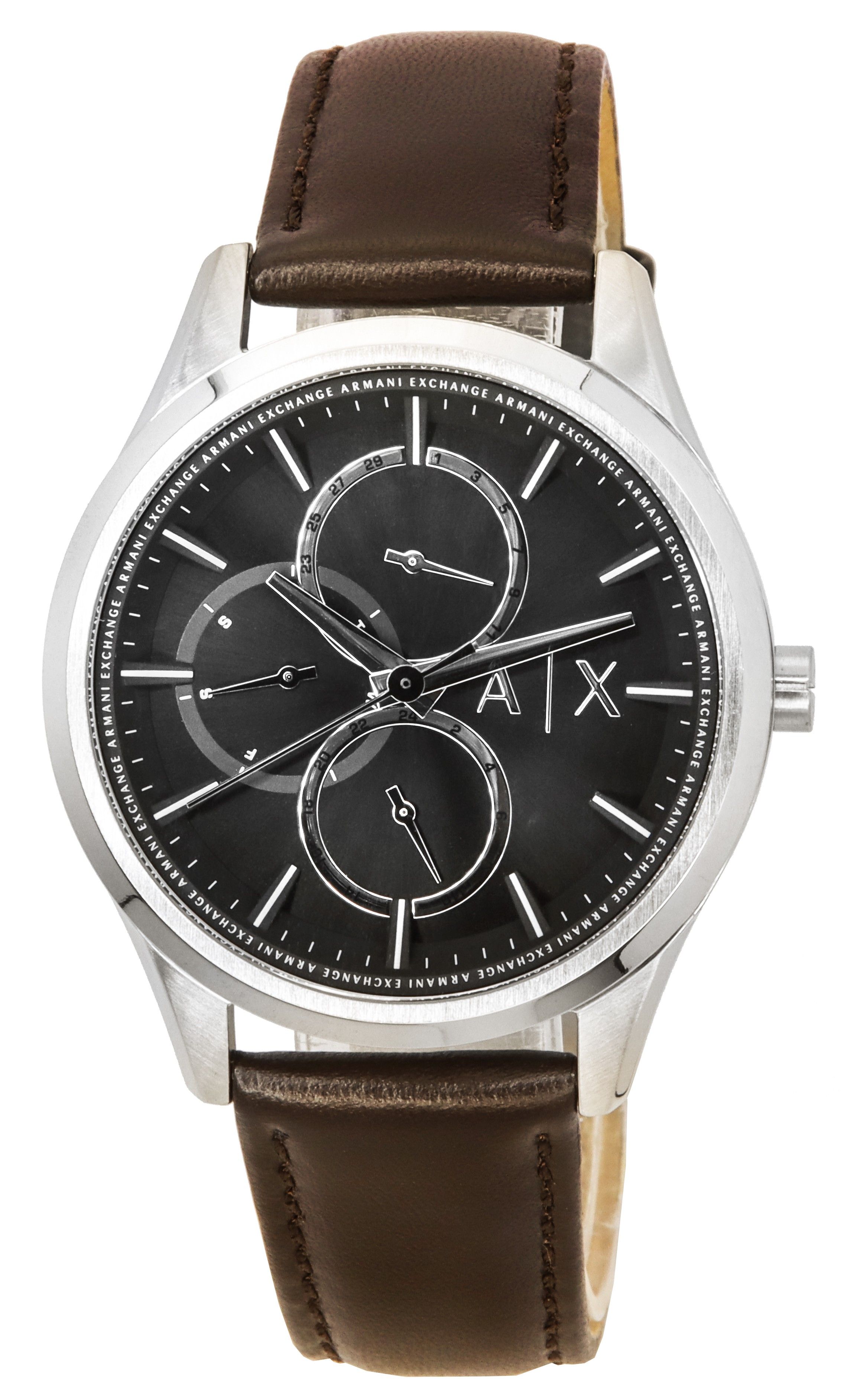 Armani Exchange Multifunction Leather Strap Black Dial Quartz AX1868 Men's Watch