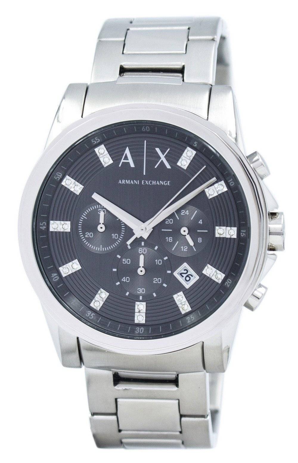 Đồng hồ đeo tay Armani Exchange Chronograph Crystal Mặt đồng hồ màu xám  AX2092 vi