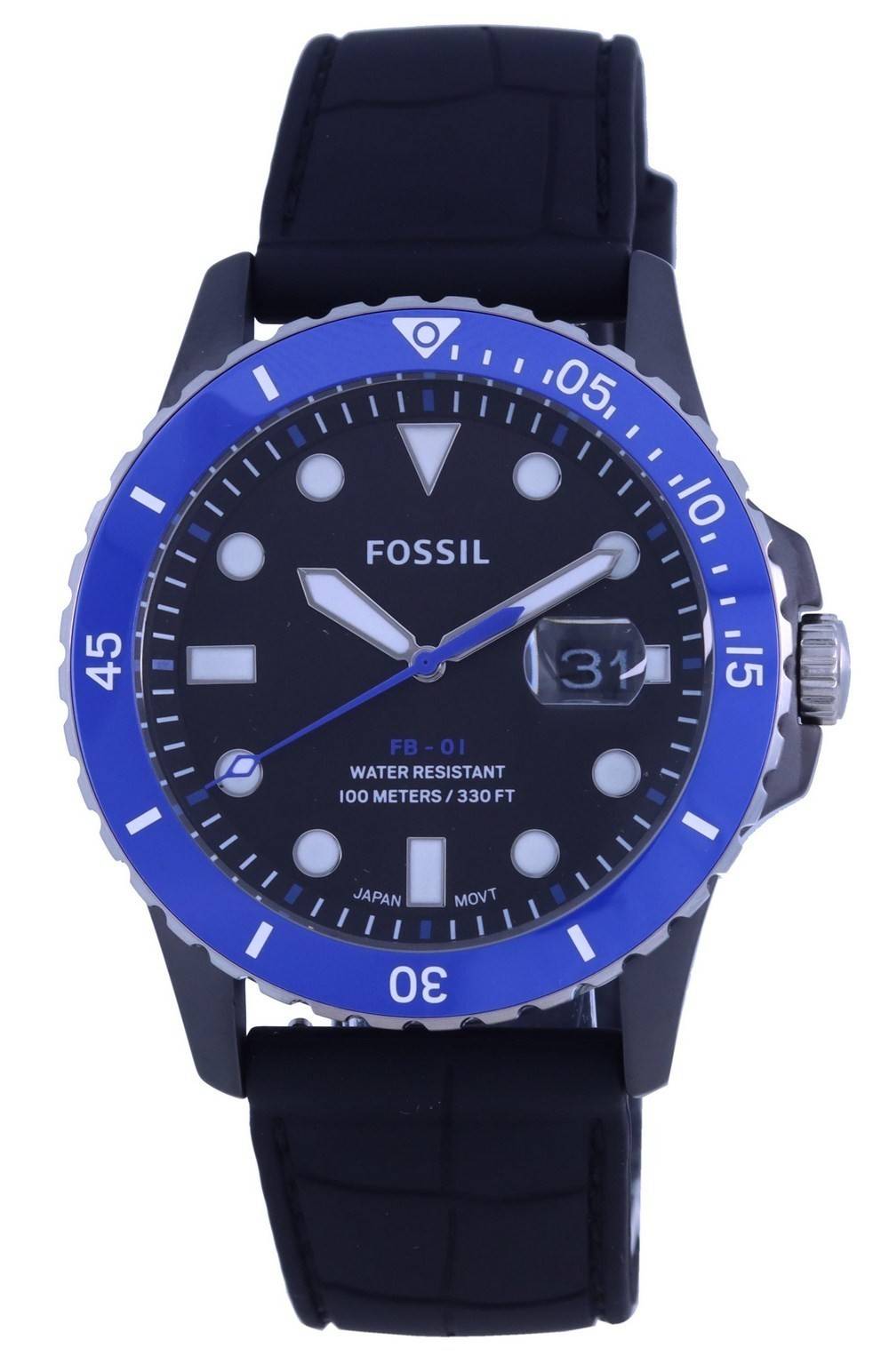 Fossil FB-01 Black Dial Silicone Strap Quartz CE5023 100M Men's Watch