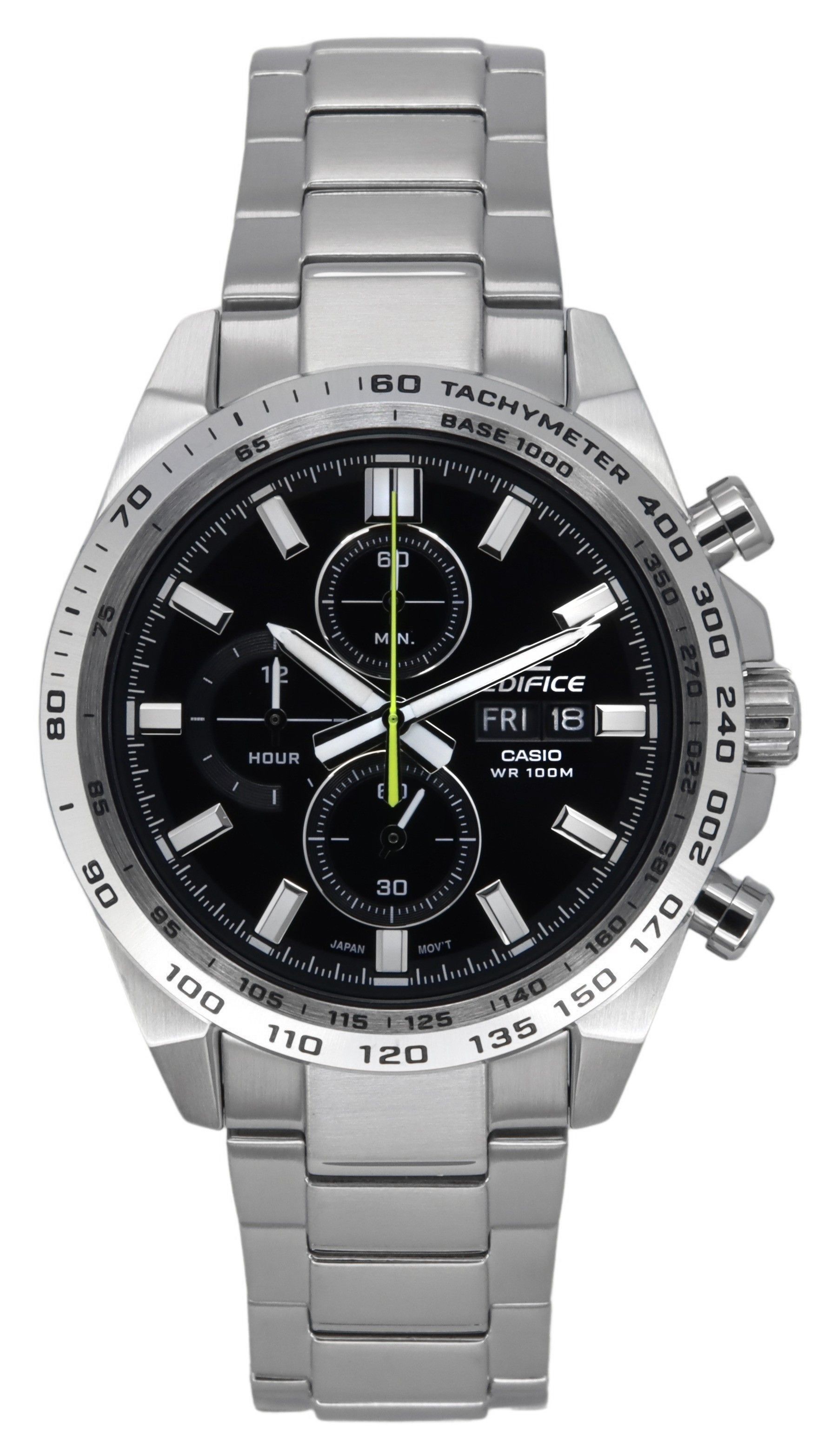 Black Edifice Quartz Watch Dial EFR-574D-1A Men\'s | Chronograph Casio 100M eBay