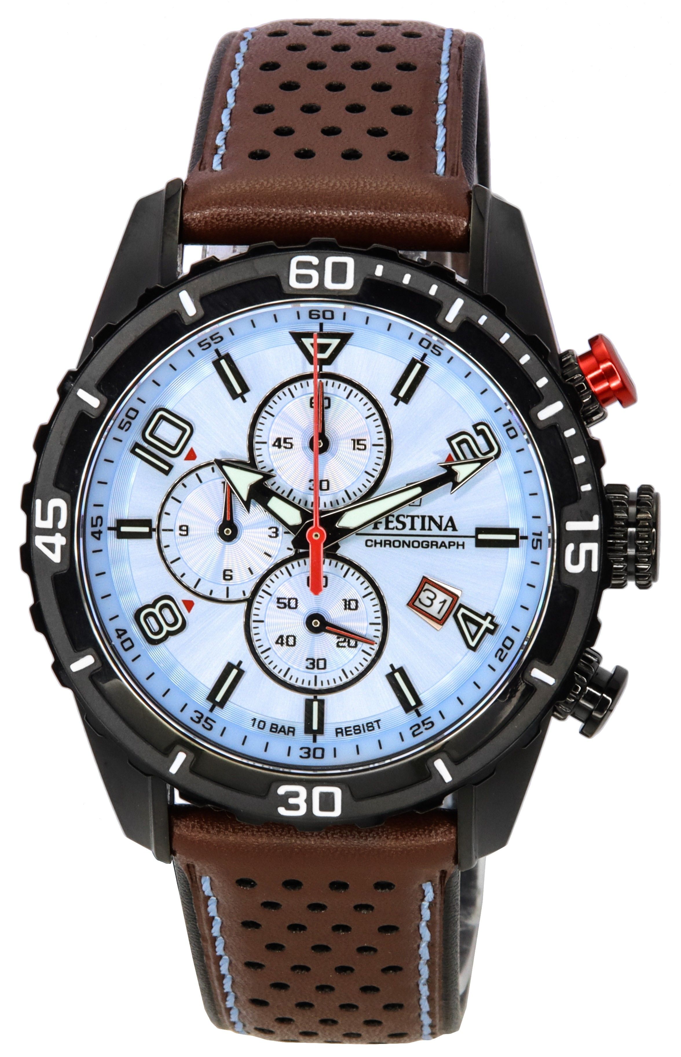 Festina Sport Chronograph Blue Dial Quartz F20519-1 F205191 100M Men's Watch