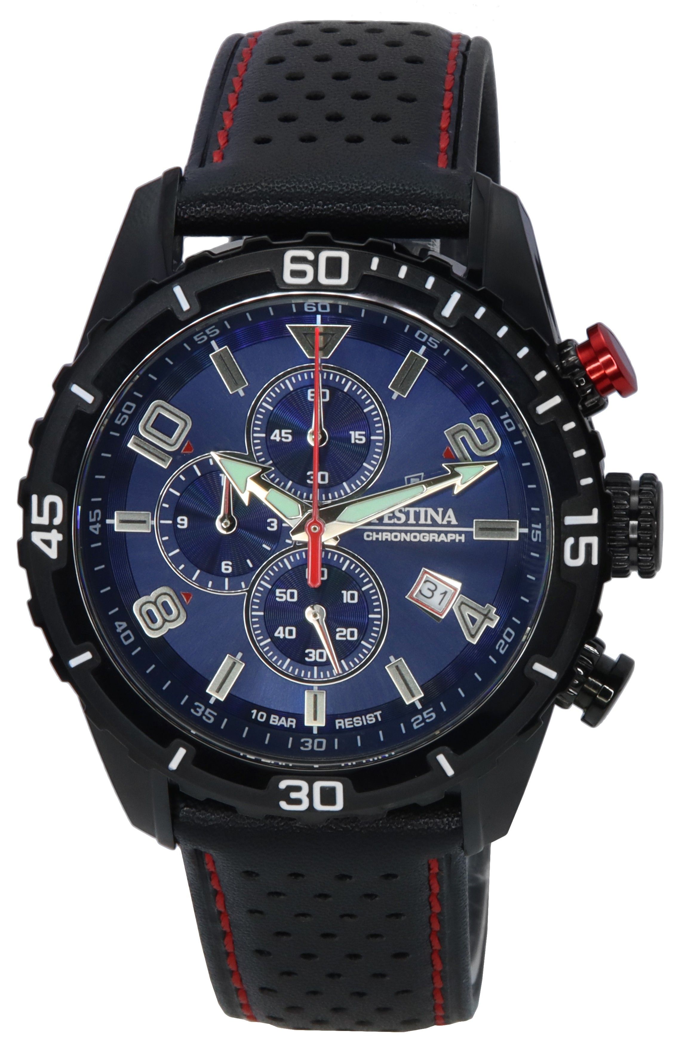 Festina Sport Chronograph Blue Dial Quartz F20519-2 F205192 100M Men's Watch