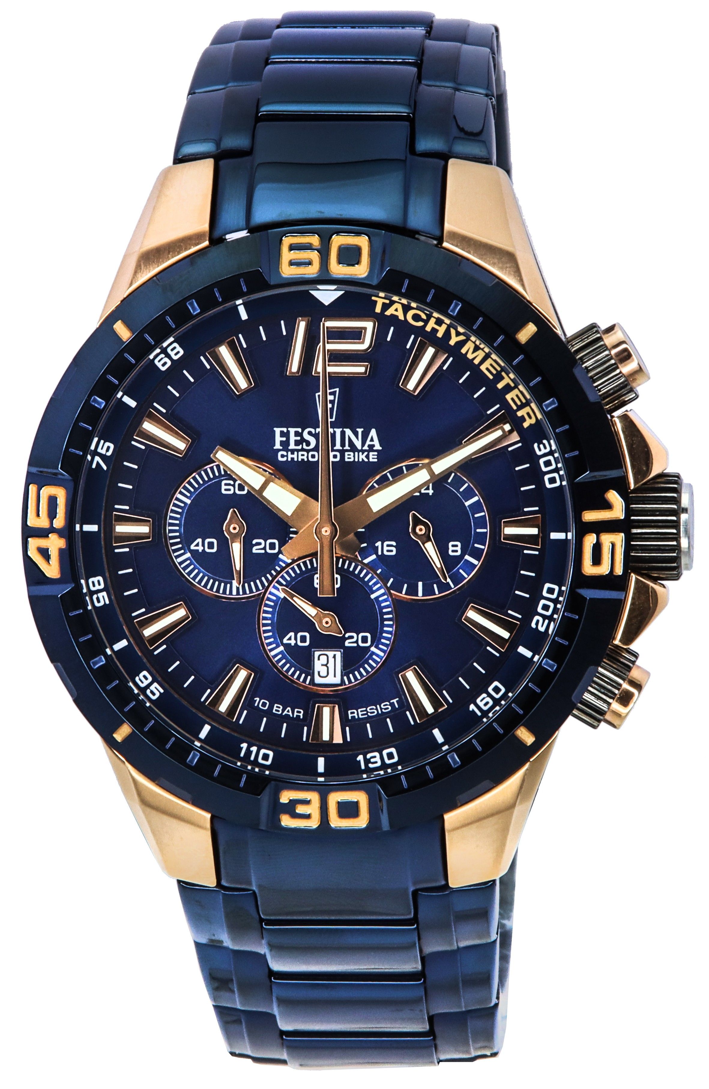 Festina Chronograph Bike Special Edition Blue Dial Quartz F20524-1 F205241 100M Men's Watch With Gift Set