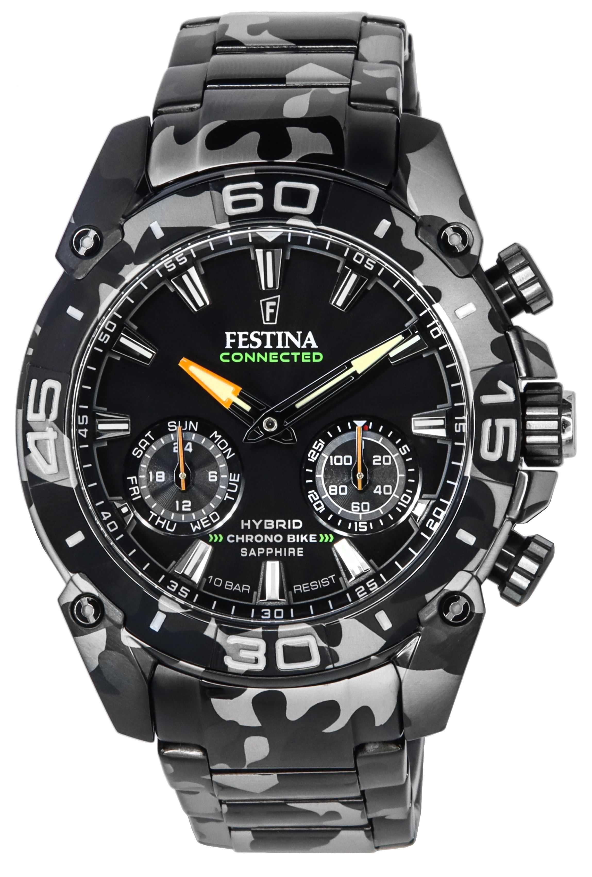 Festina Chronograph Bike Hybrid Connected Special Edition Black Dial Quartz F20545-1 F205451 100M Men's Watch