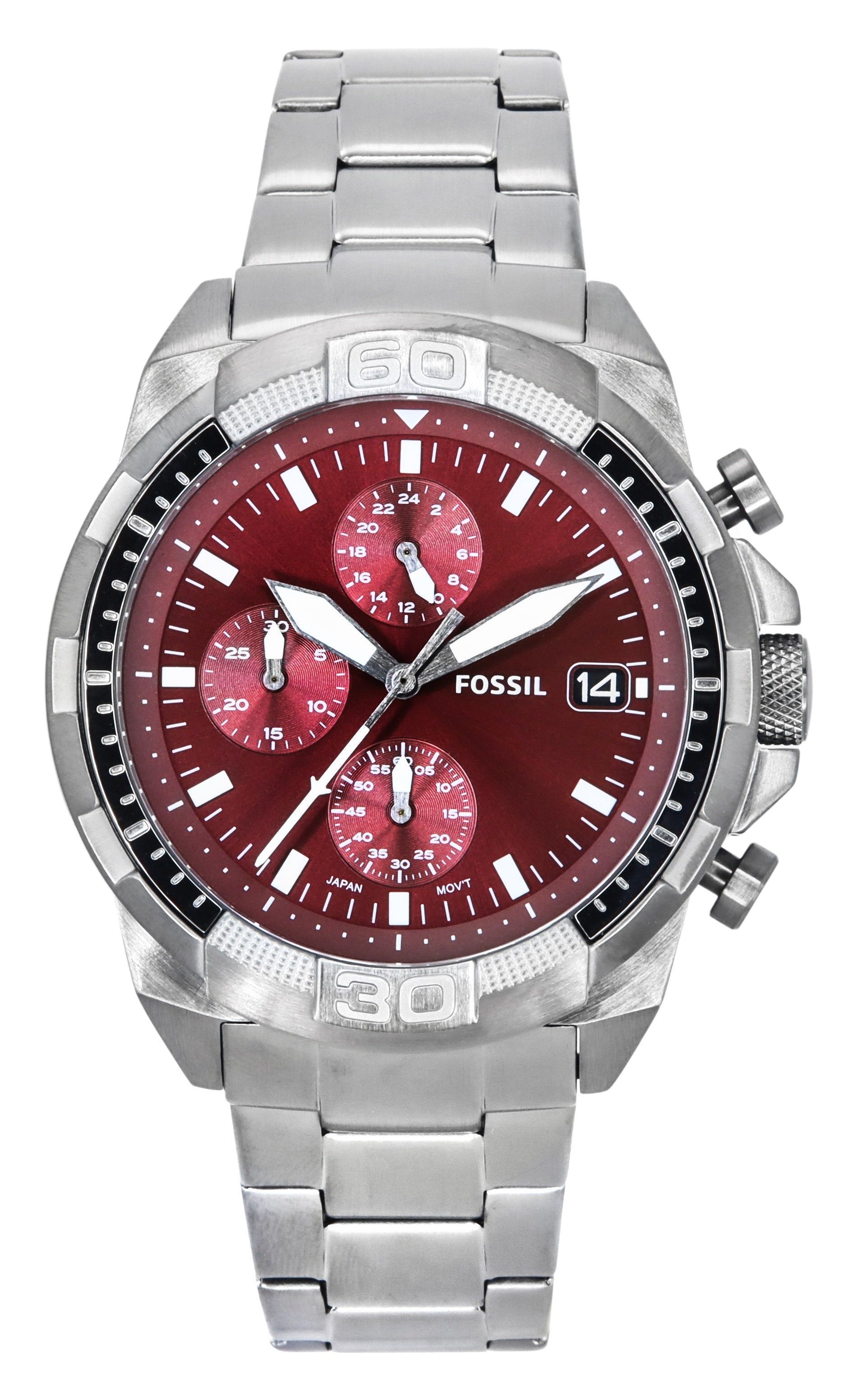 Men's fossil watch 2024 with red face