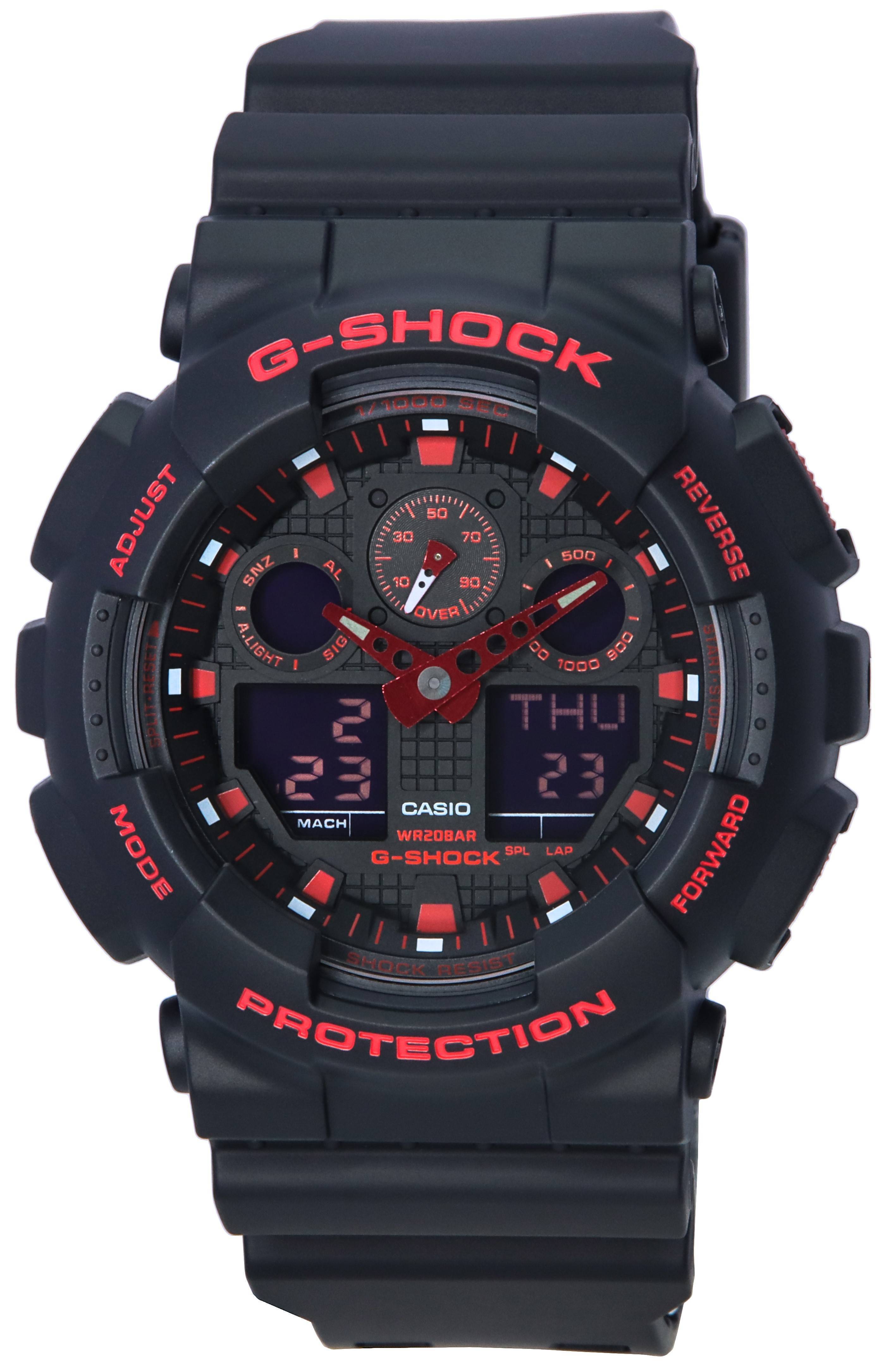 Casio G-Shock Ignite Red Series Analog Digital Quartz GA-100BNR-1A GA100BNR-1 200M Men's Watch