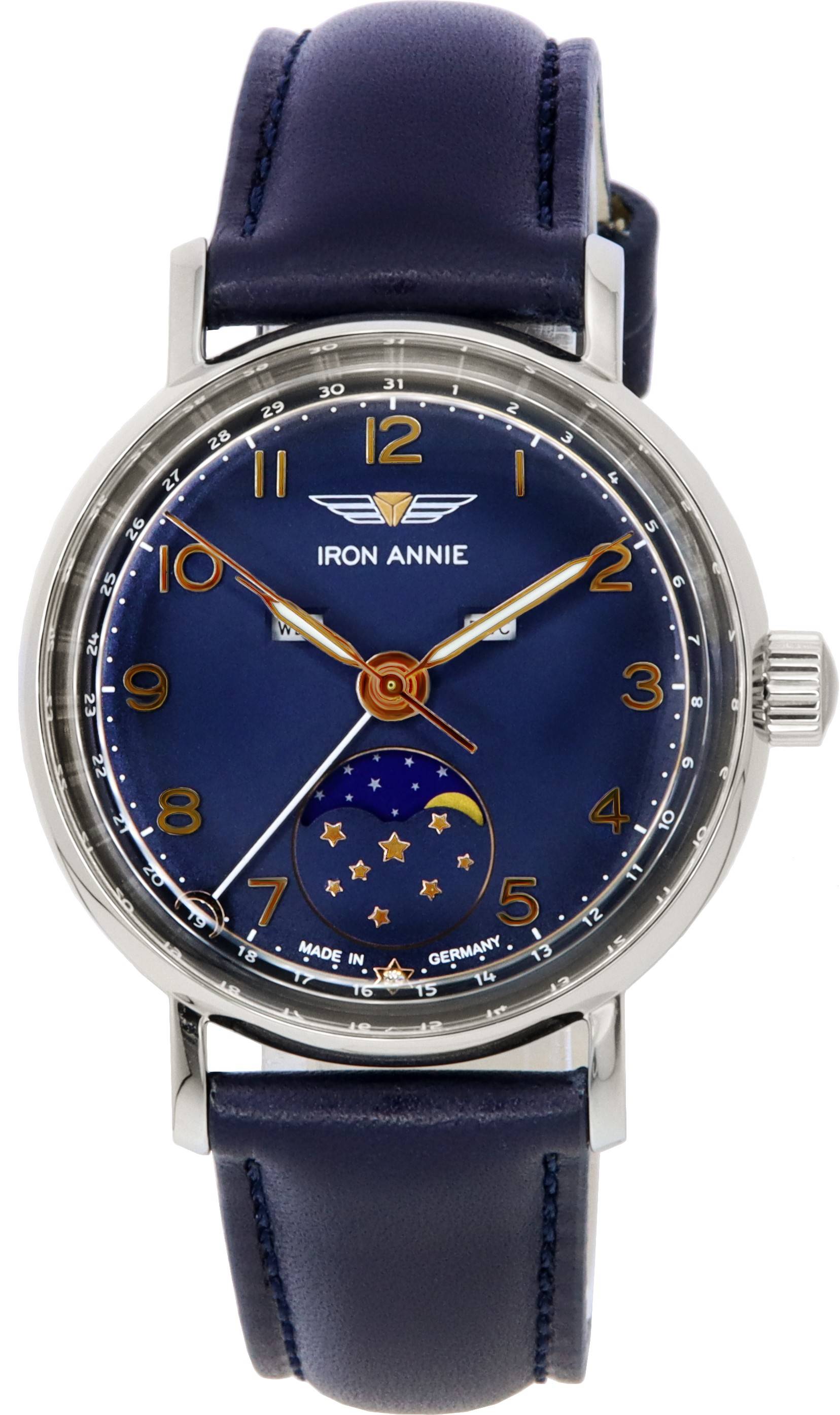 Iron Annie Amazonas Impression Moonphase Blue Dial Quartz 59774 Women's Watch