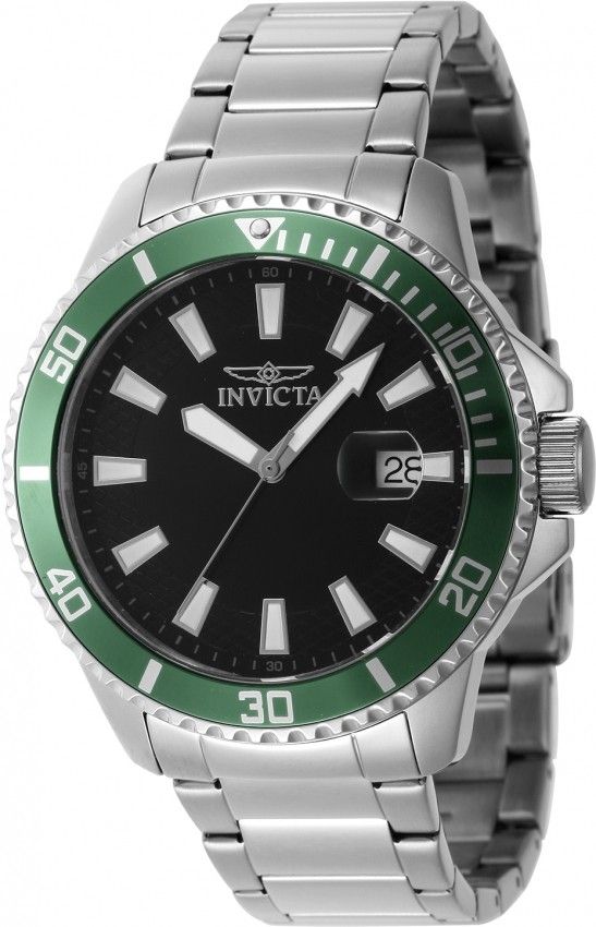 Invicta Pro Diver Stainless Steel Black Dial Quartz 46075 Men's Watch