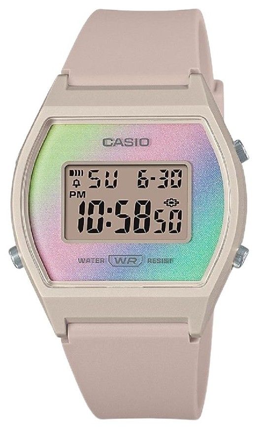 Casio Digital Resin Strap Multicolor Dial Quartz LW-205H-4 Women's Watch