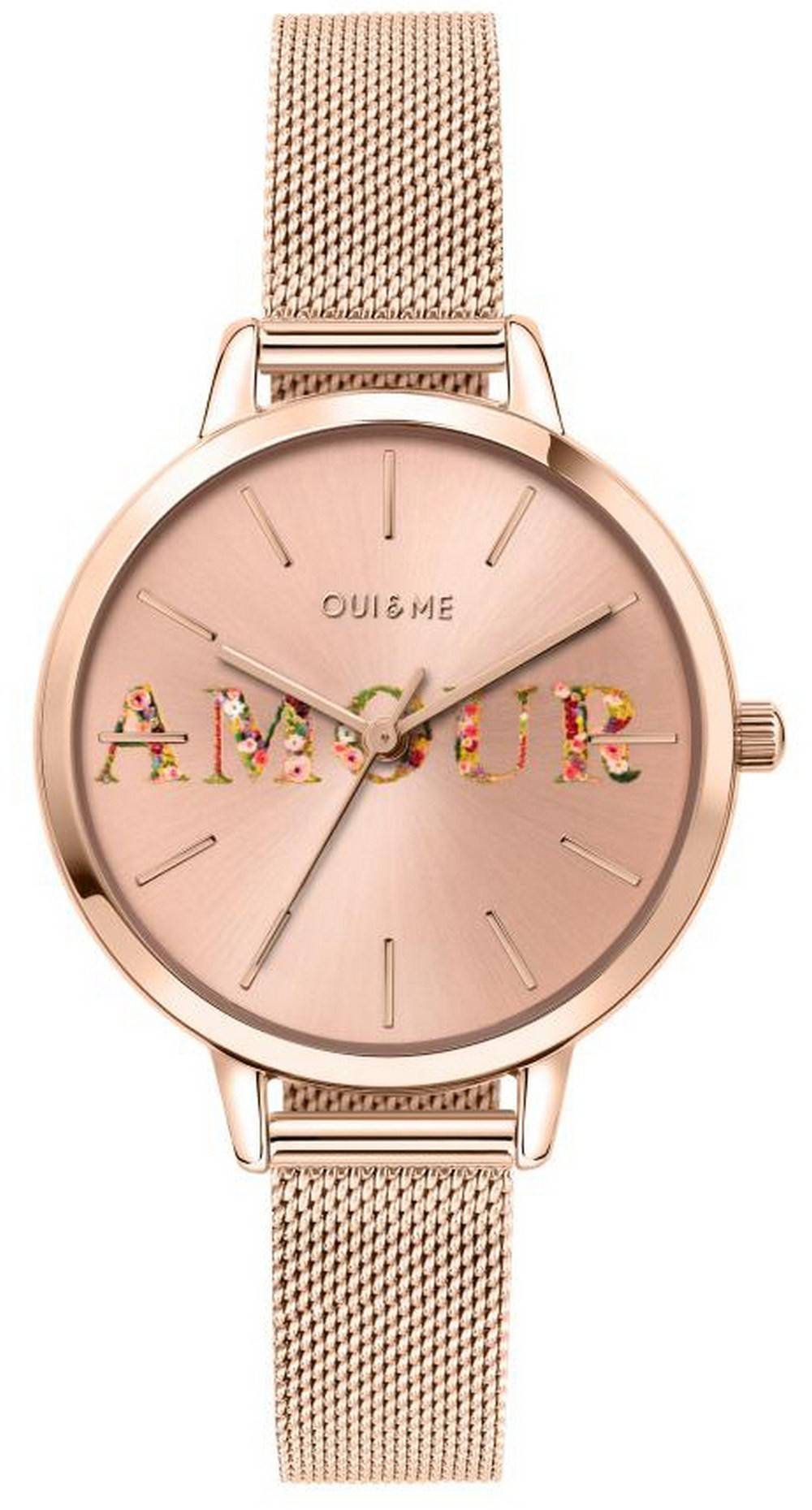 Oui & Me Fleurette Rose Gold Tone Stainless Steel Quartz ME010043 Women's Watch