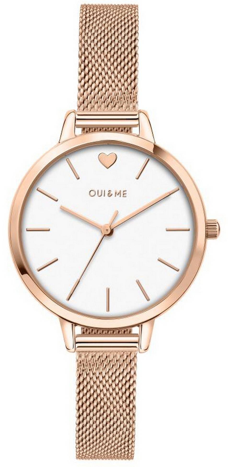 Oui & Me Petite Amourette White Dial Rose Gold Tone Stainless Steel Quartz ME010051 Women's Watch