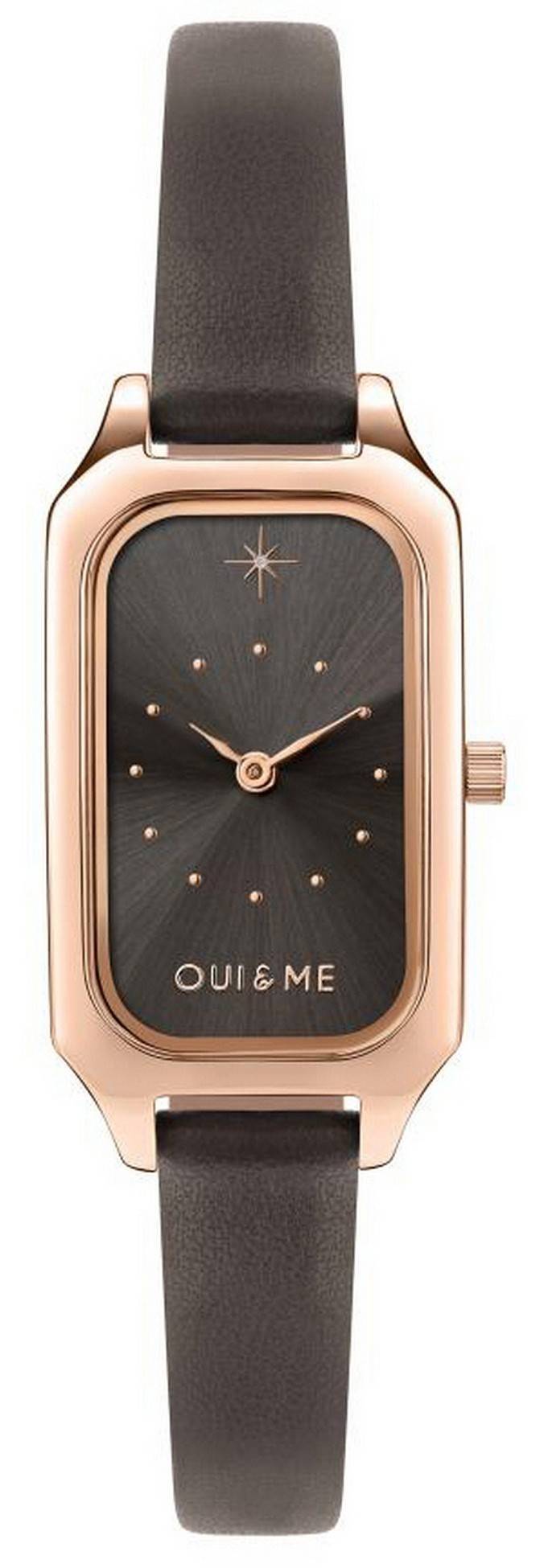 Oui & Me Finette Rose Dark Grey Dial Leather Strap Quartz ME010116 Women's Watch