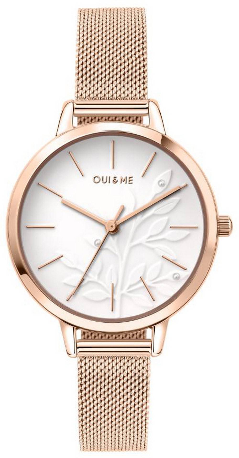 Oui & Me Fleurette White Dial Rose Gold Tone Stainless Steel Quartz ME010134 Women's Watch