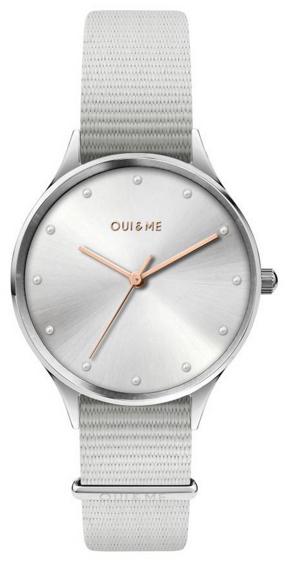 Oui & Me Petite Bichette Silver Sunray Dial Nylon Strap Quartz ME010202 Women's Watch