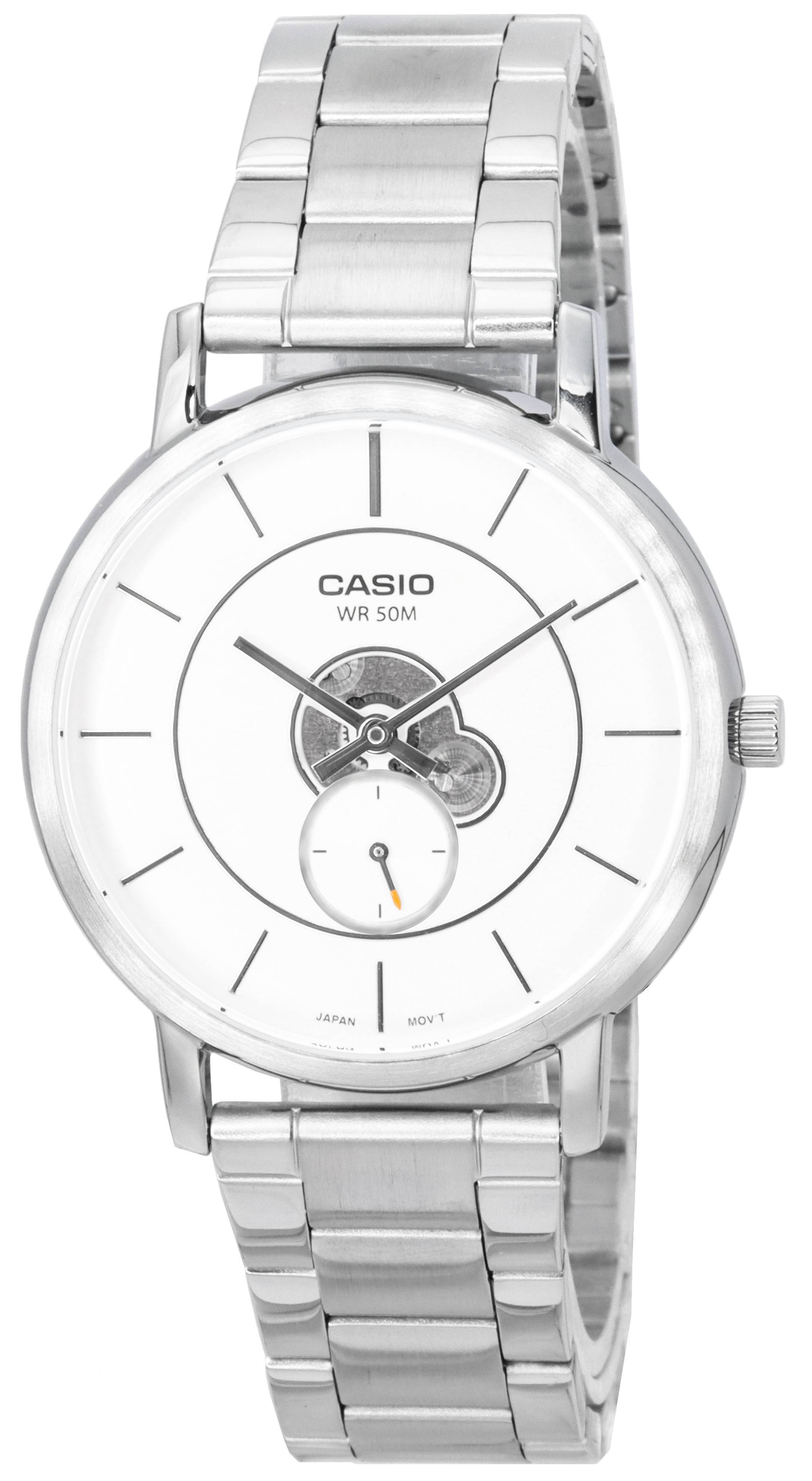Casio Standard Analog Stainless Steel Silver Dial Quartz MTP-B130D-7A MTPB130D-7 Men's Watch