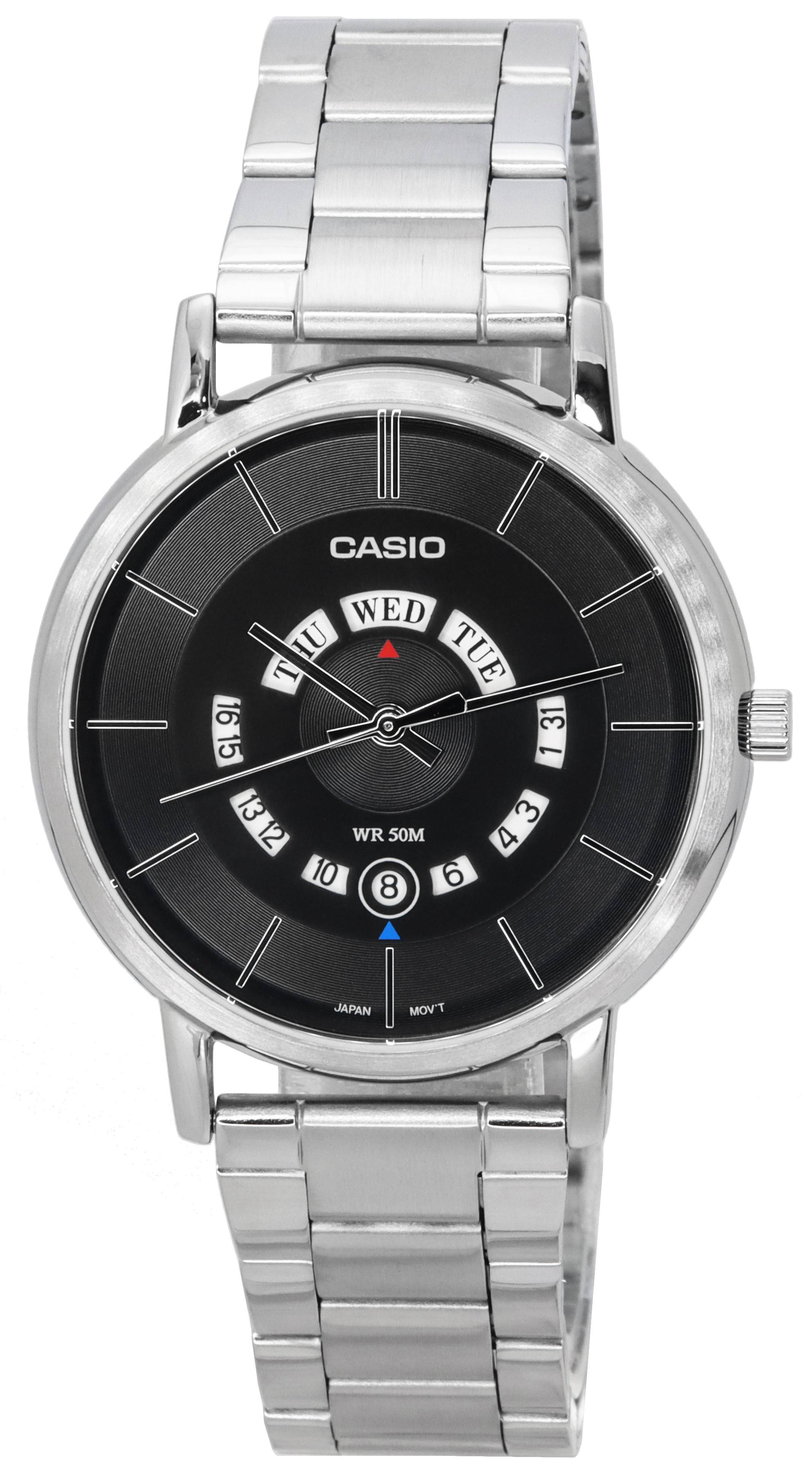 Casio Standard Analog Stainless Steel Black Dial Quartz MTP-B135D-1A MTPB135D-1 Men's Watch