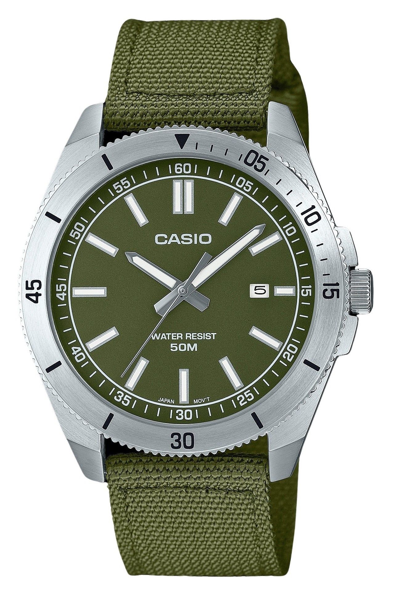 Casio Standard Analog Cloth Strap Green Dial Quartz MTP-B155C-3E Men's Watch