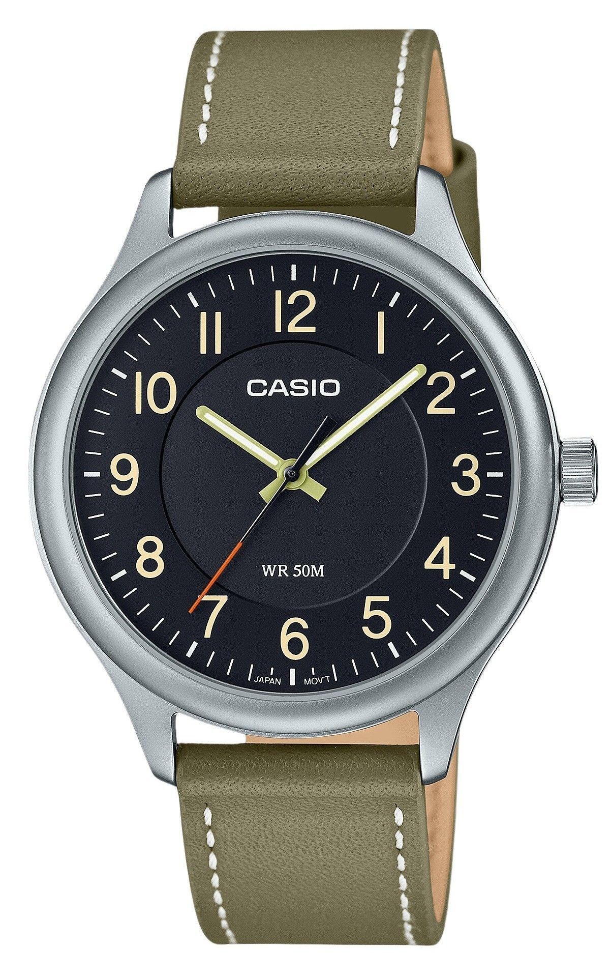 Casio Standard Analog Leather Strap Black Dial Quartz MTP-B160L-1B2 Men's Watch