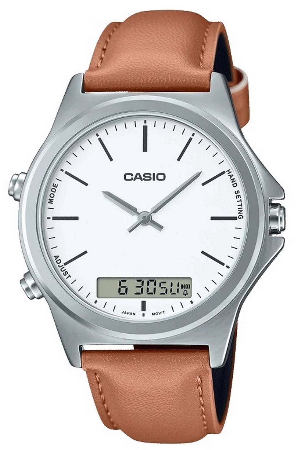 Casio Analog Digital Leather Strap MTP-VC01L-7E MTPVC01L-7 Men's Watch