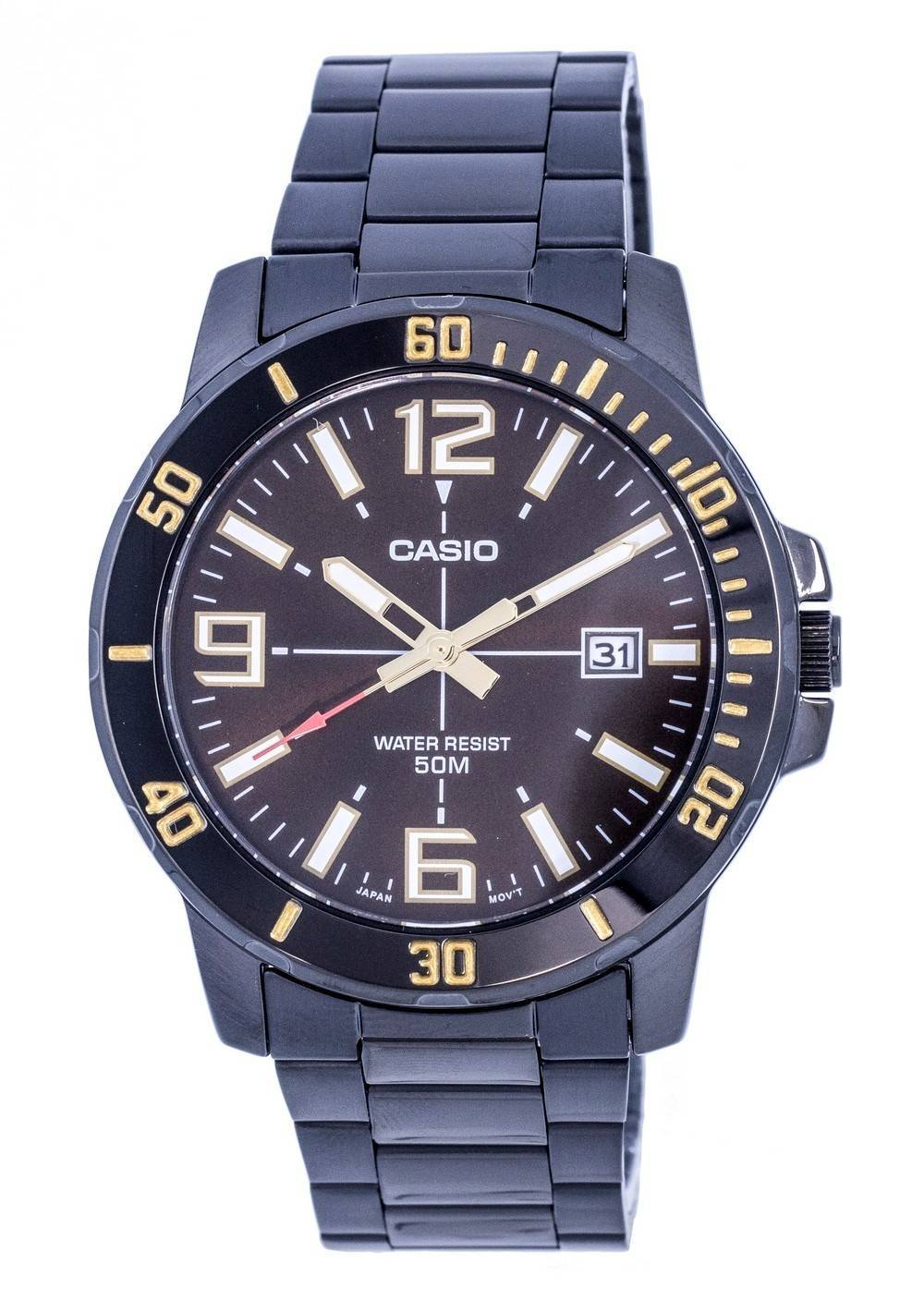 Casio Enticer Analog Black Dial Quartz MTP-VD01B-5BV MTPVD01B-5B Men's ...