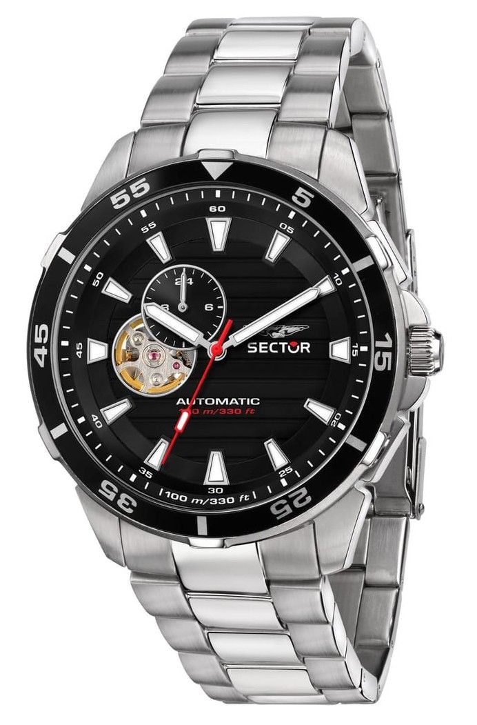 Sector ADV2500 Automatico Stainless Steel Open Heart Black Dial Automatic R3223243001 100M Men's Watch