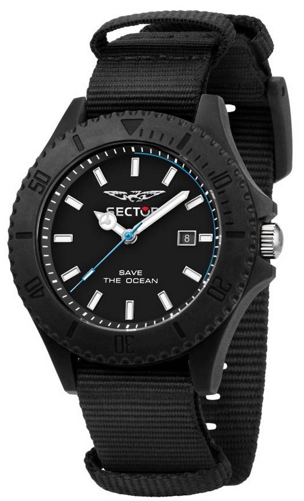 Sector Save The Ocean Black Matt Dial Quartz R3251539002 Men's Watch
