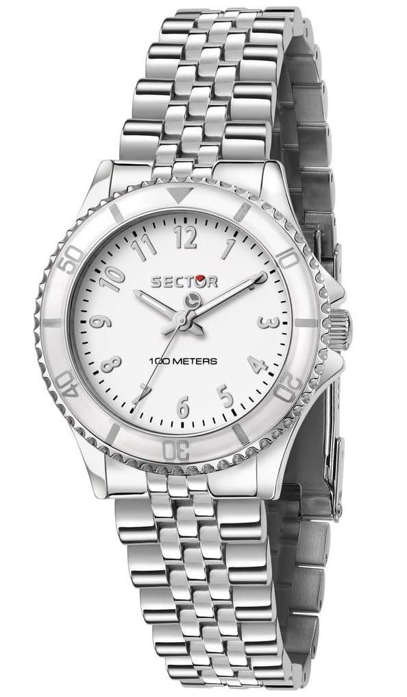 Sector 230 Just Time Stainless Steel White Dial Quartz R3253161534 100M Women's Watch