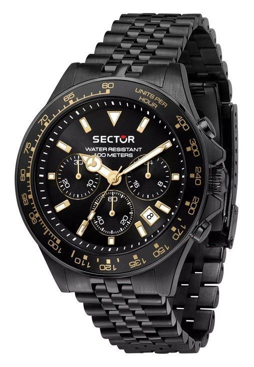 Sector 230 Chronograph Stainless Steel Black Dial Quartz R3273661029 100M Men's Watch