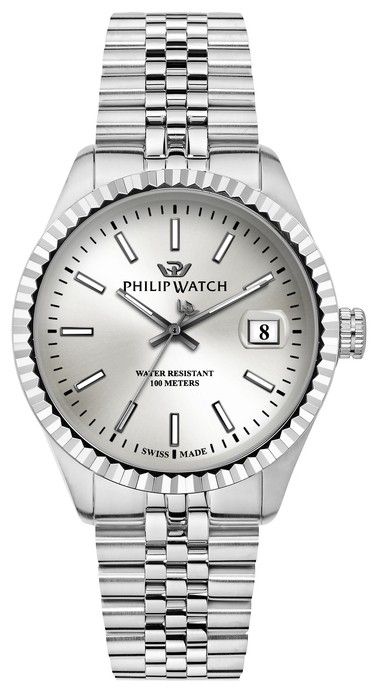 Philip Watch Swiss Made Caribe Urban Stainless Steel Silver Dial Quartz R8253597083 100M Men's Watch