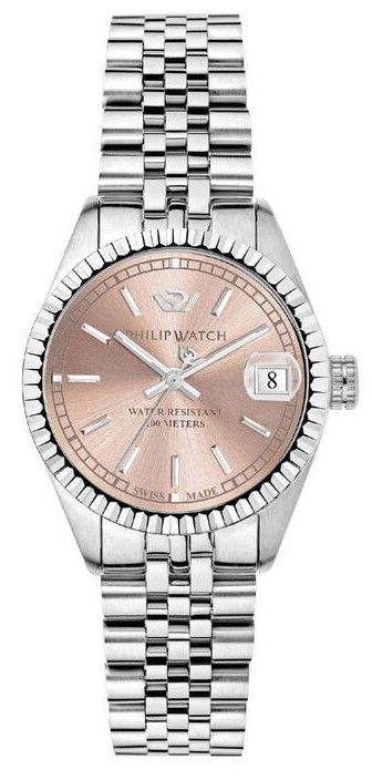 Philip Watch Swiss Made Caribe Urban Stainless Steel Rose Gold Sunray Dial Quartz R8253597605 100M Women's Watch