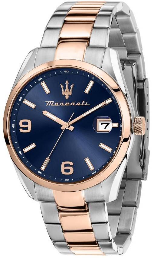 Maserati Attrazione Two Tone Stainless Steel Blue Dial Quartz R8853151006 Men's Watch