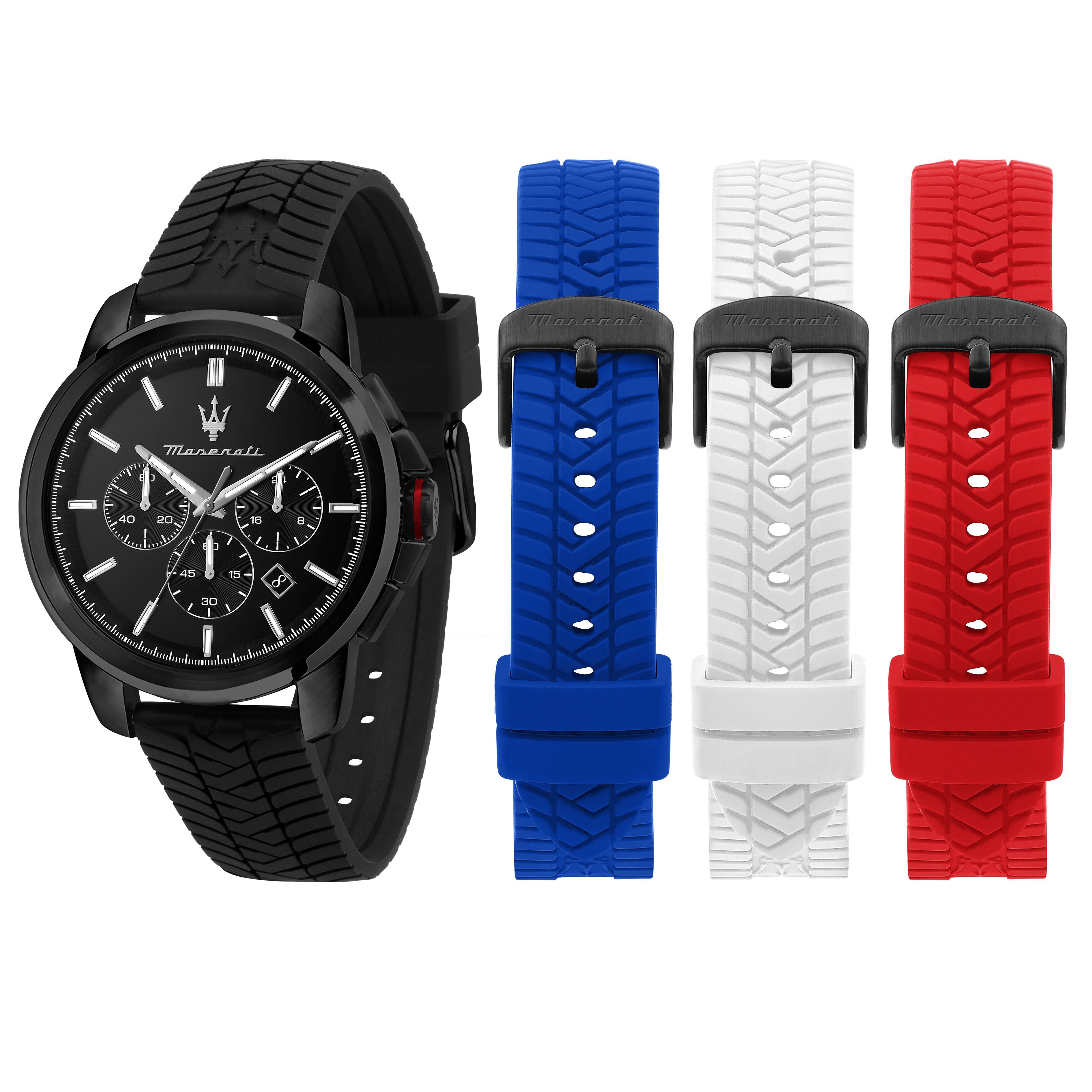 Maserati Successo Chronograph Silicon Quartz R8871648006 Men's Watch With Gift Set