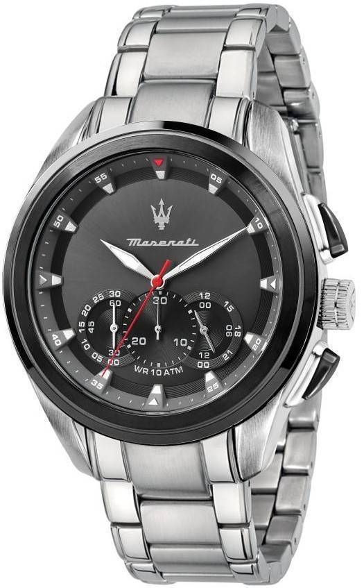 Maserati Traguardo Chronograph Stainless Steel Black Dial Quartz R8873612015 100M Men's Watch