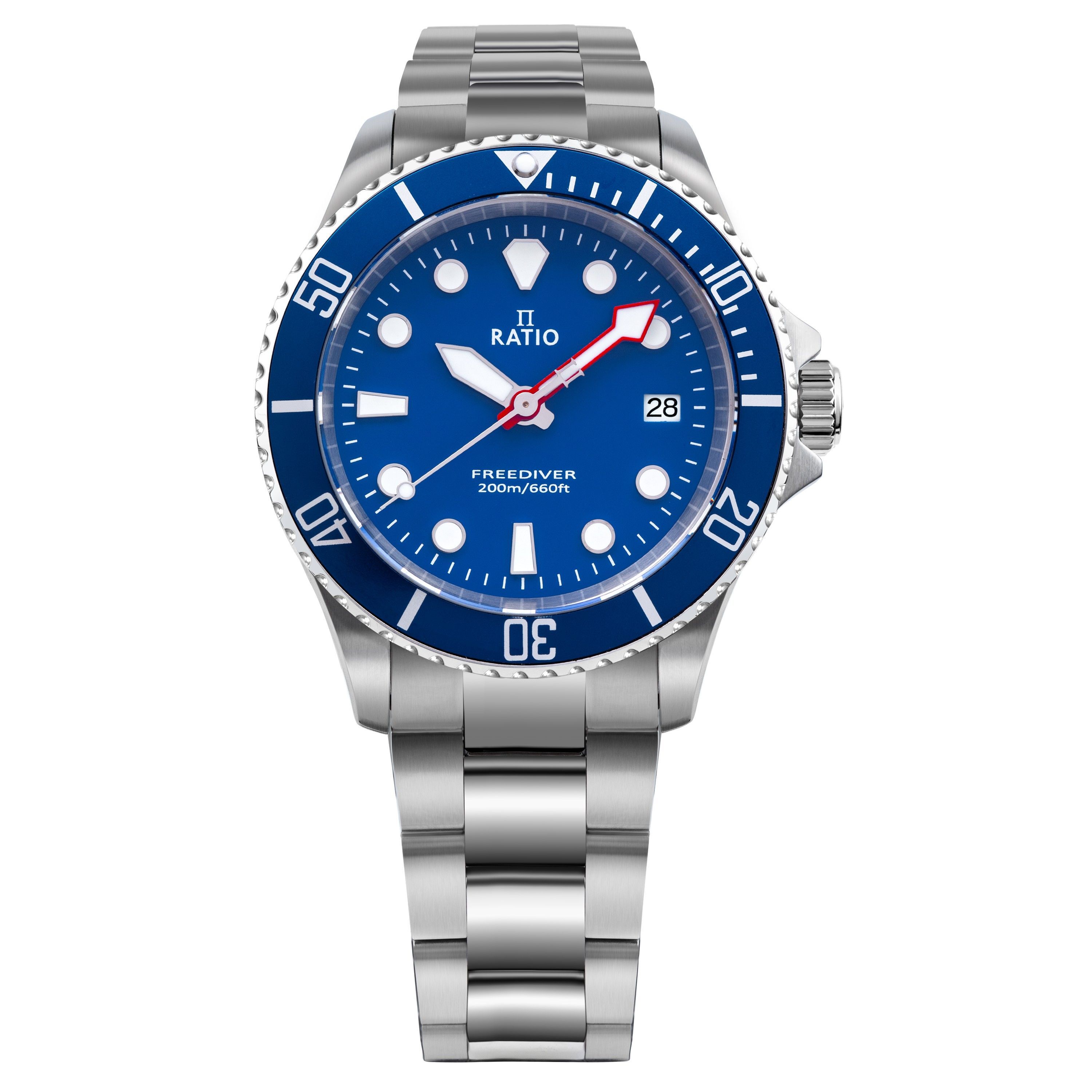 Ratio FreeDiver Sapphire Stainless Steel Blue Dial Quartz RTF033 200M ...