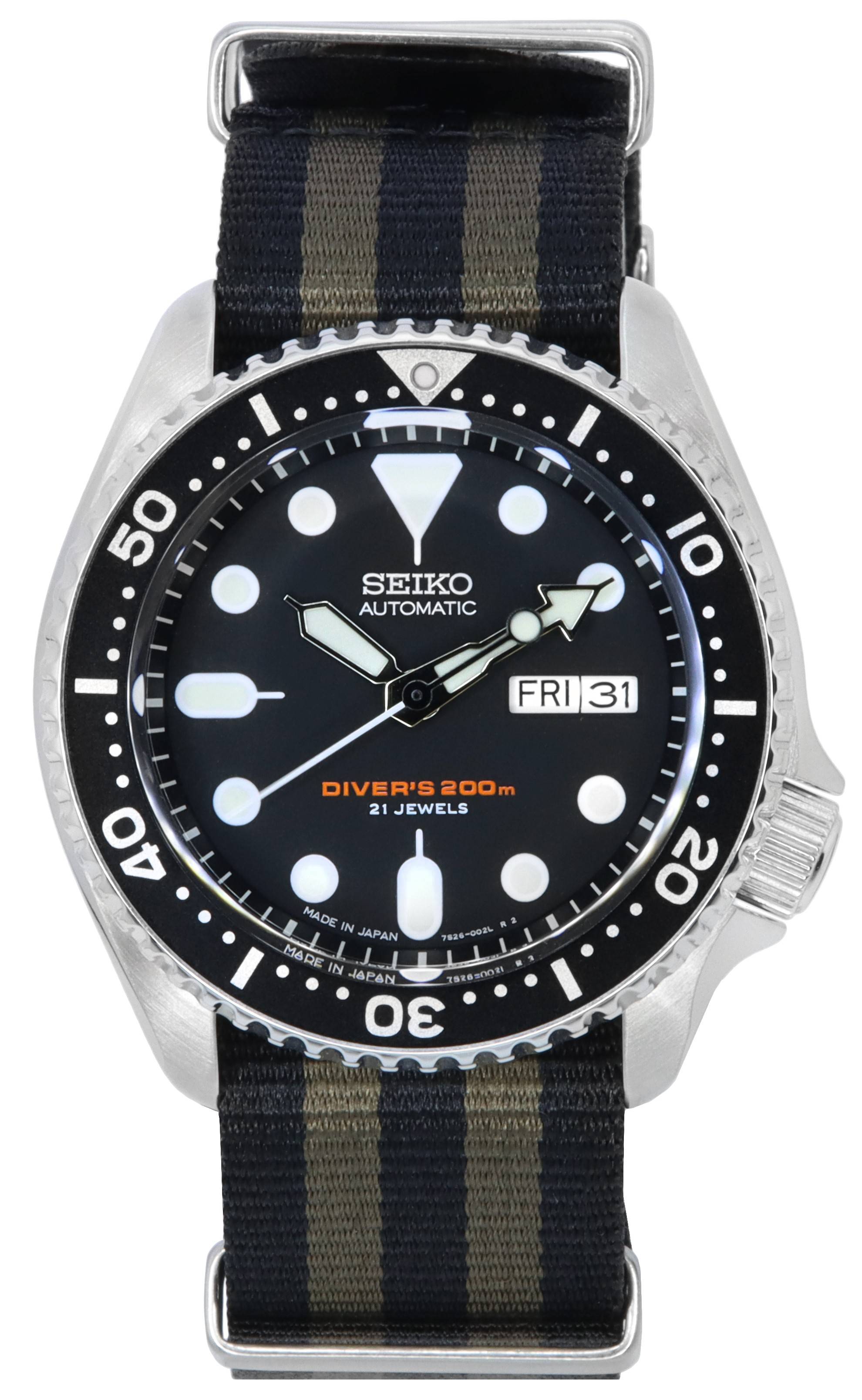 Photos - Wrist Watch Seiko Black Dial Automatic Diver's SKX007J1-var-NATO21 200M Men's Watch 