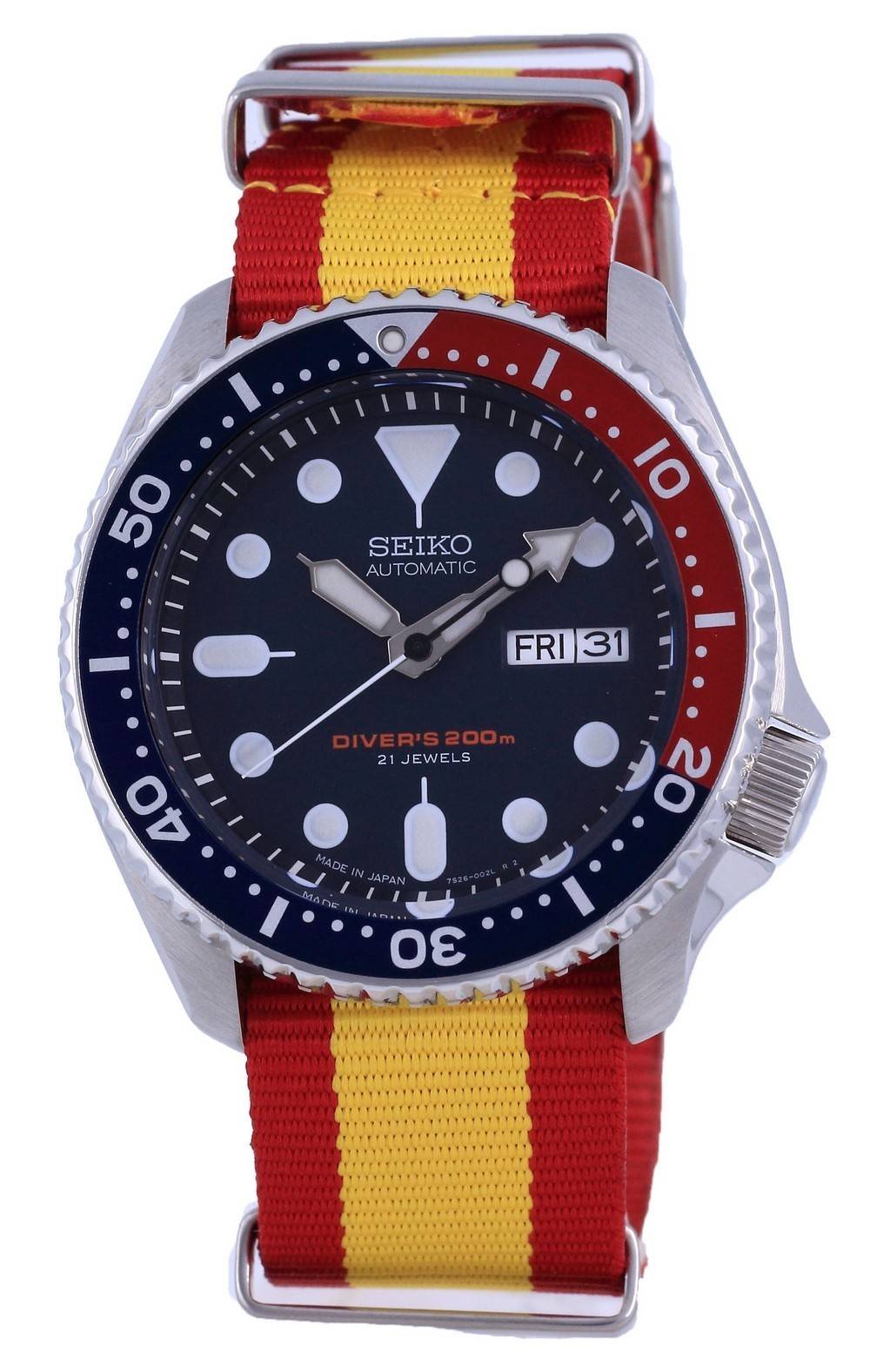 Đồng hồ nam Seiko Automatic Diver's Polyester Japan Made  SKX009J1-var-NATO29 200M vi