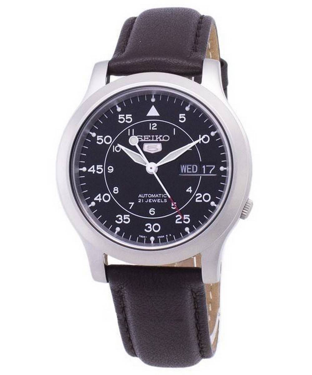Seiko 5 Military SNK809K2-var-SS4 Automatic Brown Leather Strap Men's Watch