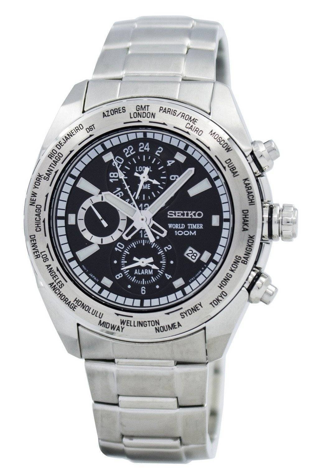 Seiko Alarm World Timer SPL031 SPL031P1 SPL031P Men's Watch