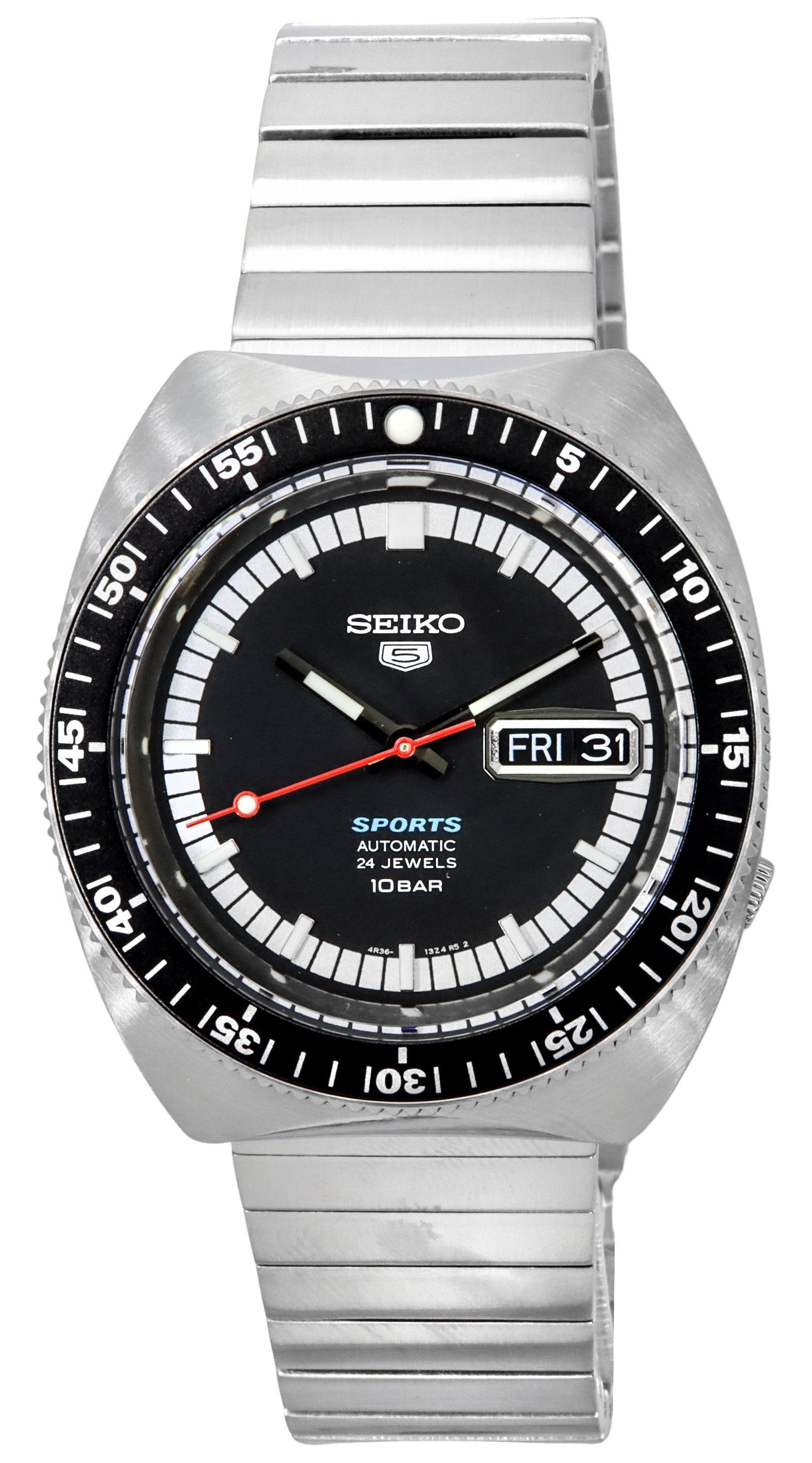 Seiko 5 Sports SKX 55th Anniversary Limited Edition Stainless Steel Black Dial 24 Jewels Automatic SRPK17K1 100M Men's Watch