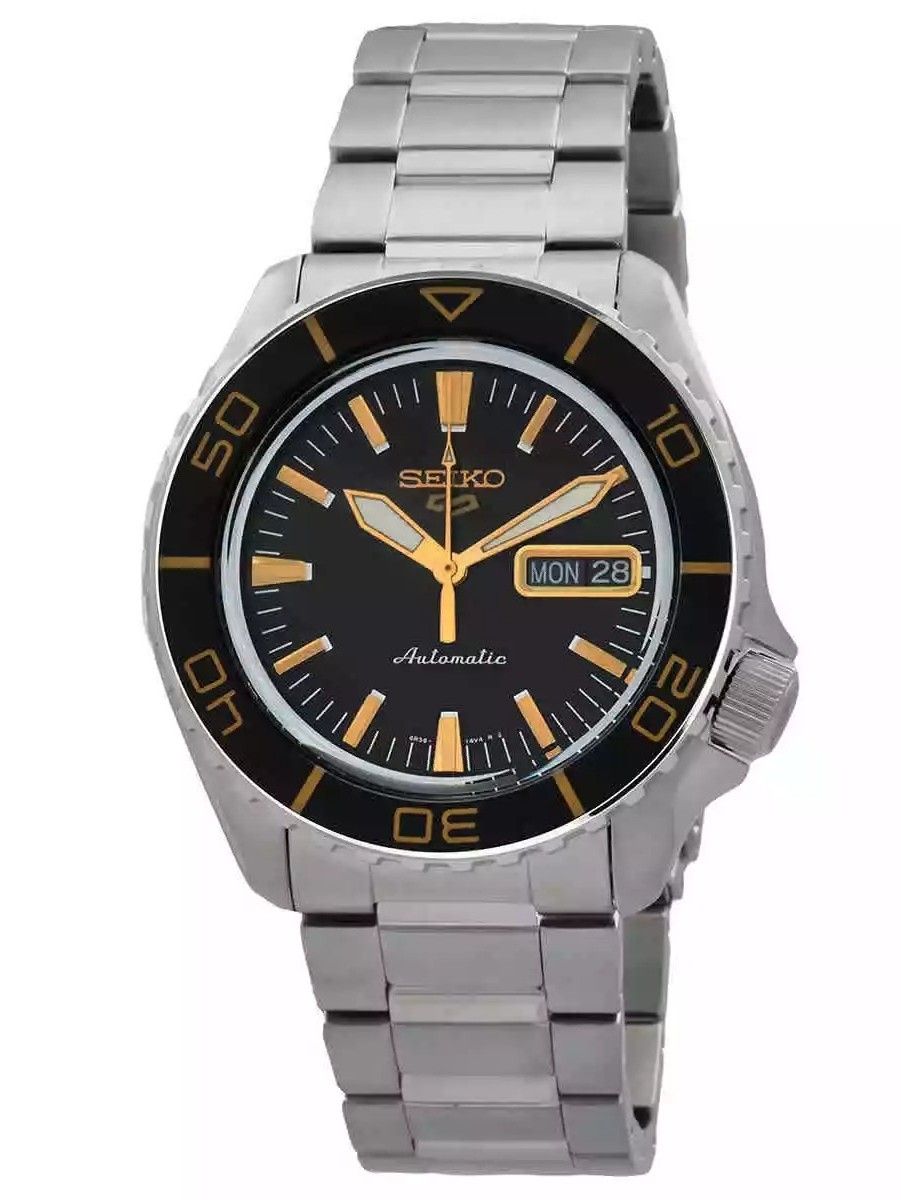 Seiko 5 Sports SKX Series Stainless Steel Black Sunray Dial Automatic SRPK99K1 100M Men's Watch