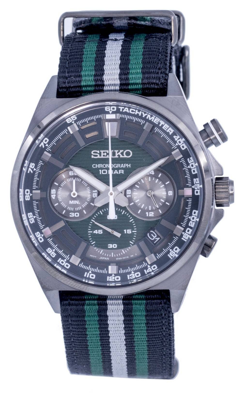 Đồng hồ Seiko Chronograph Nylon Mặt số xanh thạch anh SSB411 SSB411P1  SSB411P 100M Đồng hồ nam vi