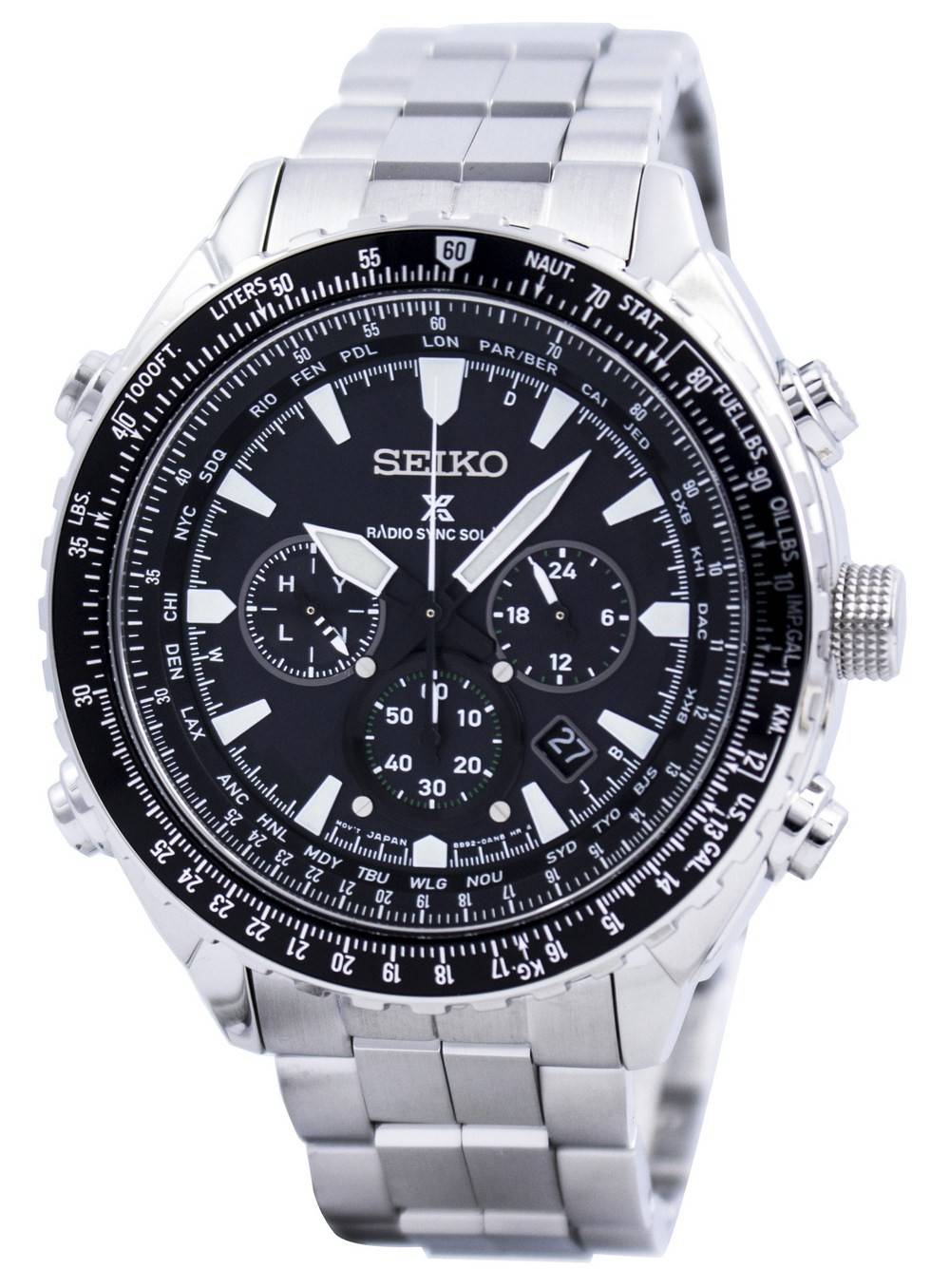 Seiko Prospex Radio Sync Solar World Time Chronograph SSG001 SSG001P1  SSG001P Men's Watch