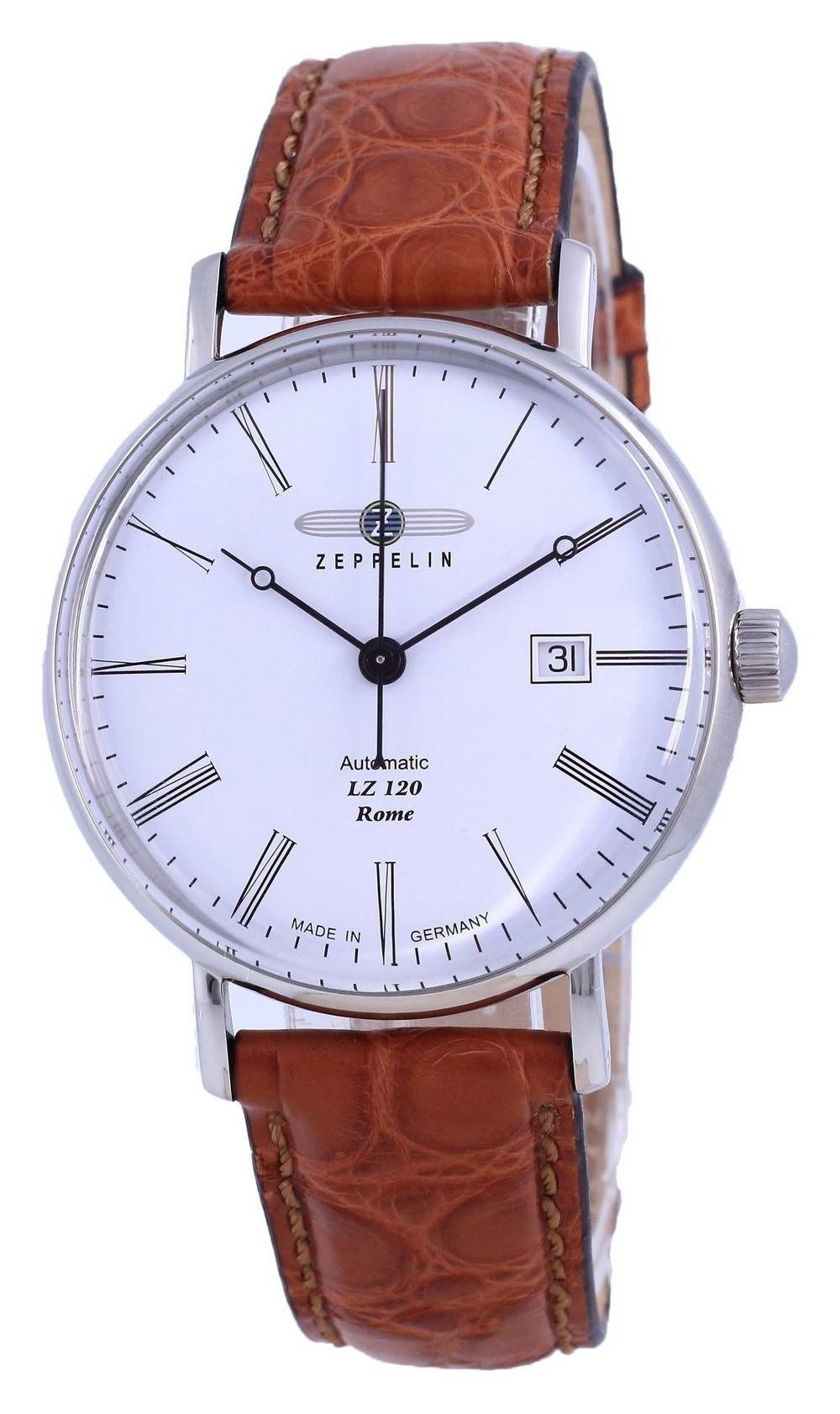 Refurbished Zeppelin LZ120 Rome White Dial Leather Strap Automatic 71541 Men's Watch